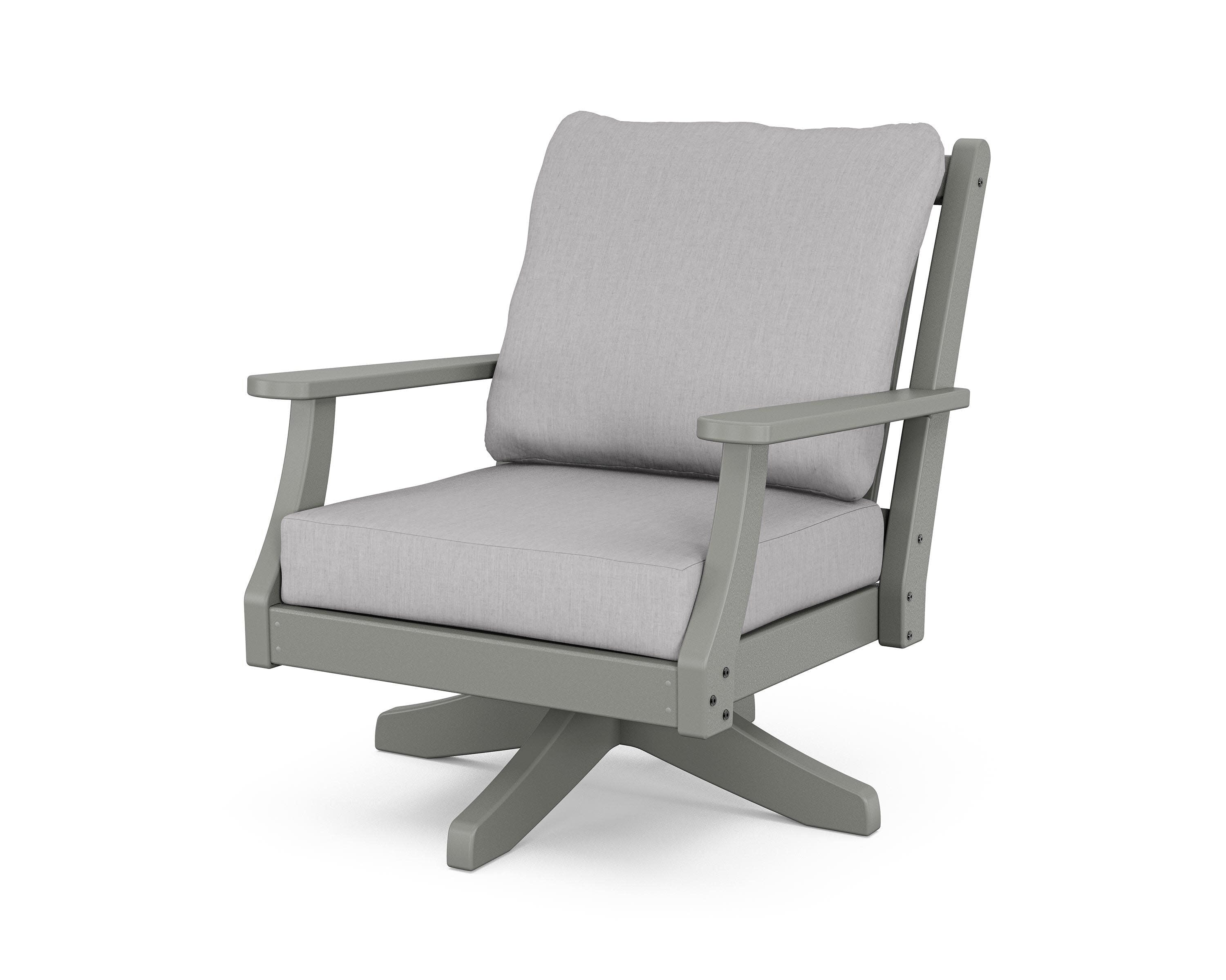Wovendale Deep Seating Swivel Chair in Slate Grey / Granite