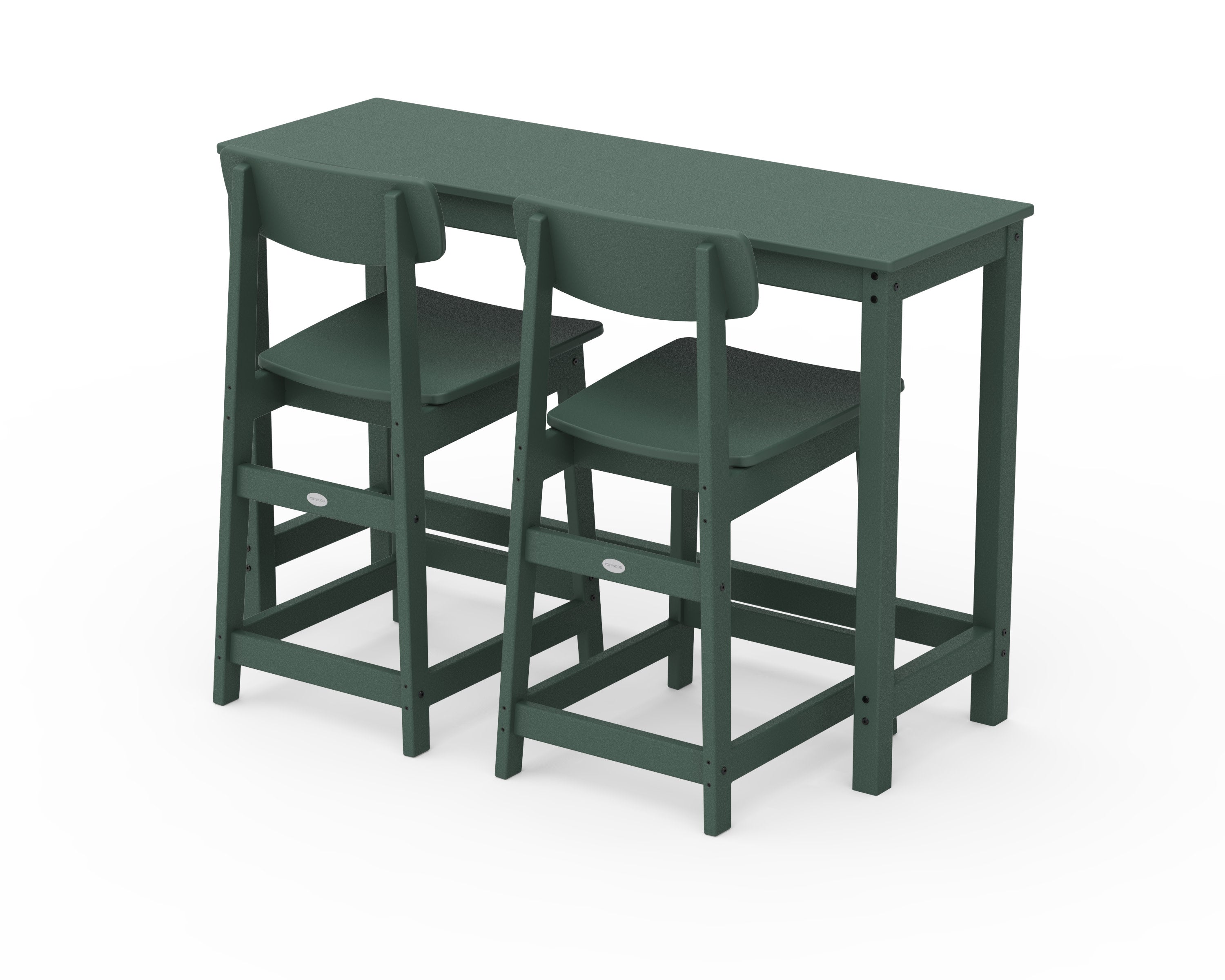 Modern Studio Urban Counter Chair 3-Piece Balcony Set in Green