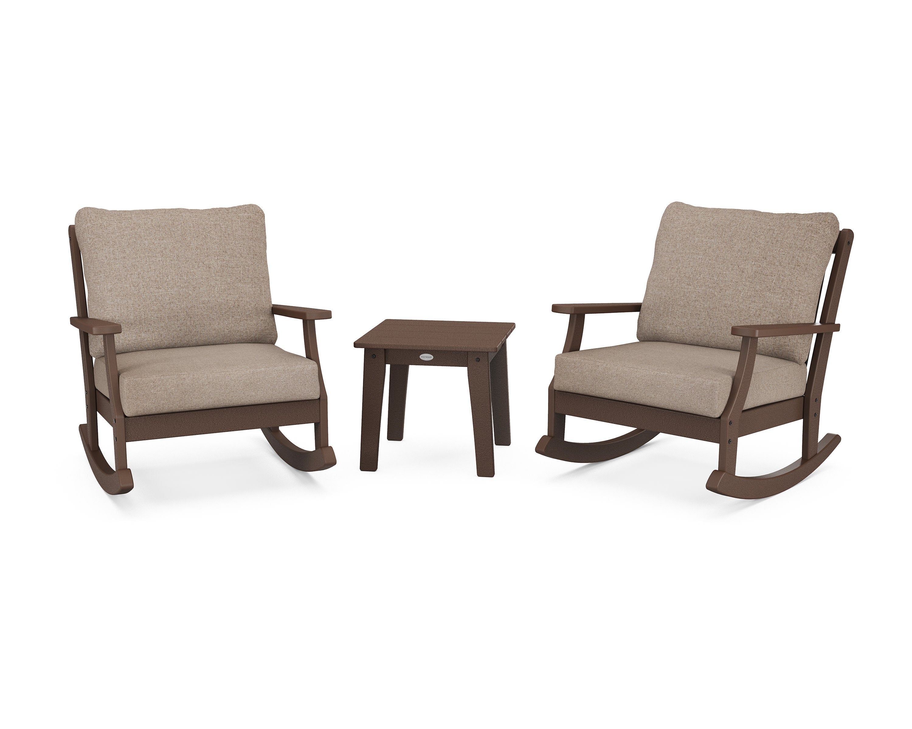 Braxton 3-Piece Deep Seating Rocker Set in Mahogany / Spiced Burlap