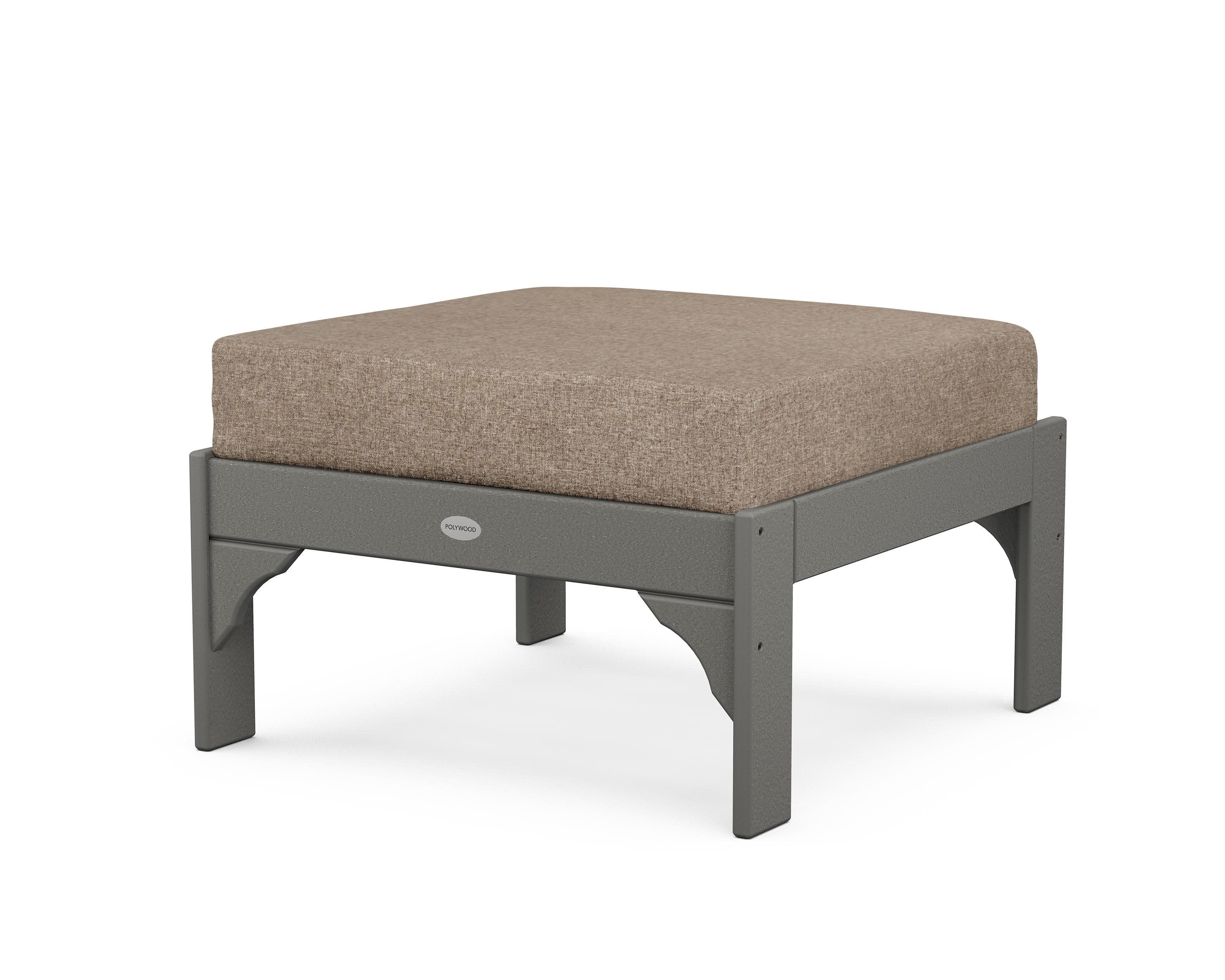 Vineyard Deep Seating Ottoman in Slate Grey / Spiced Burlap