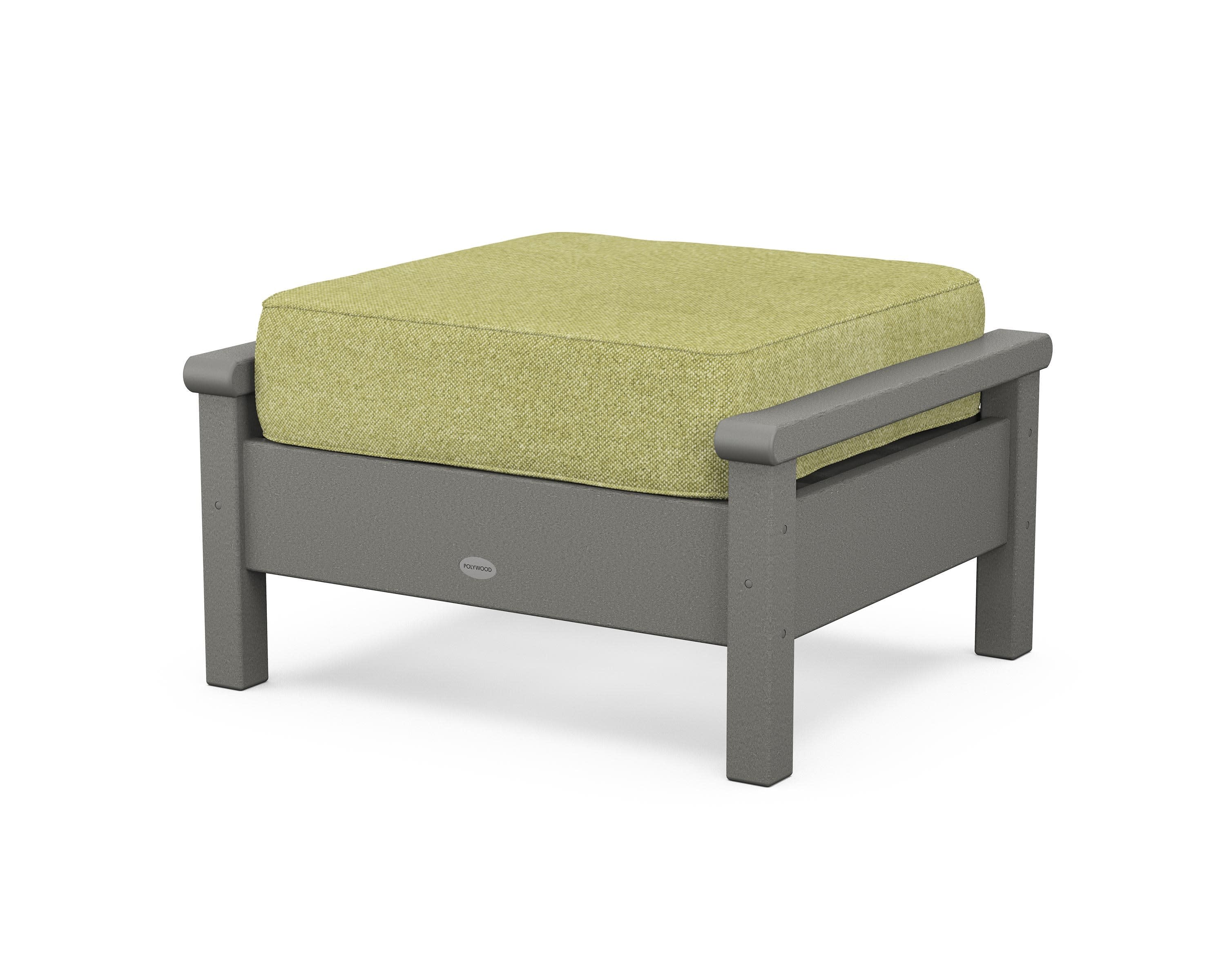Harbour Deep Seating Ottoman in Slate Grey / Chartreuse Boucle