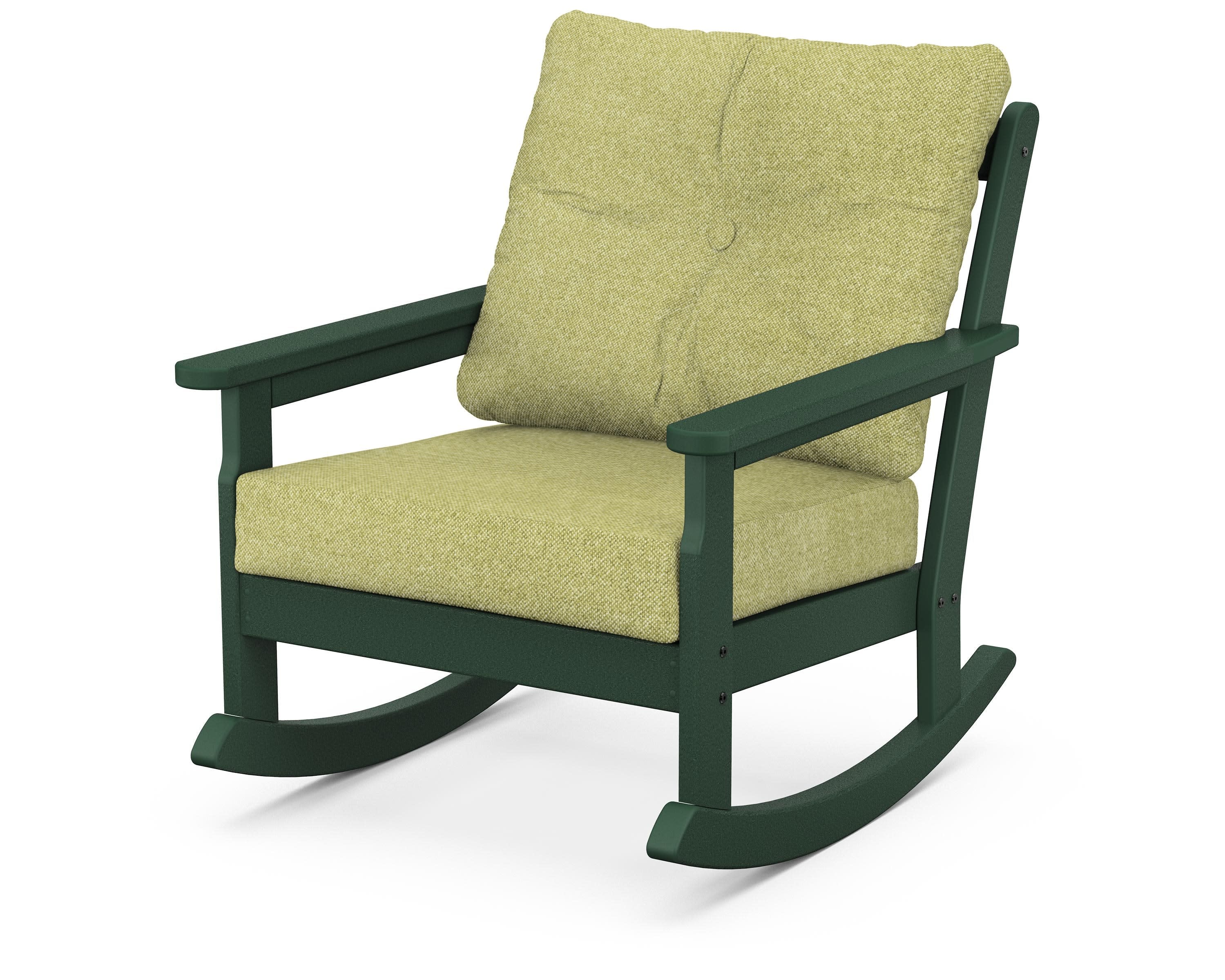 Vineyard Deep Seating Rocking Chair in Green / Chartreuse Boucle