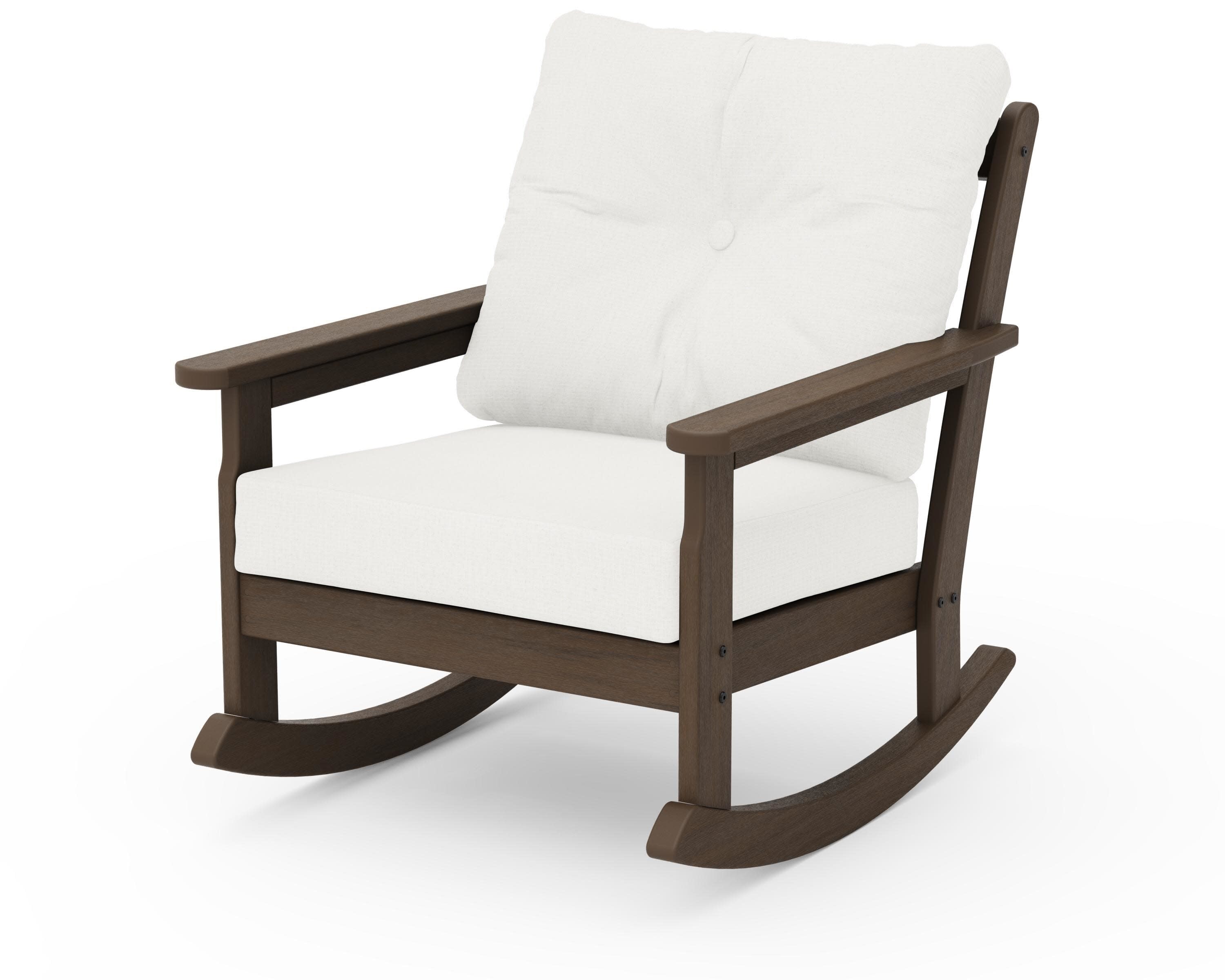 Vineyard Deep Seating Rocking Chair in Kona / Natural Linen