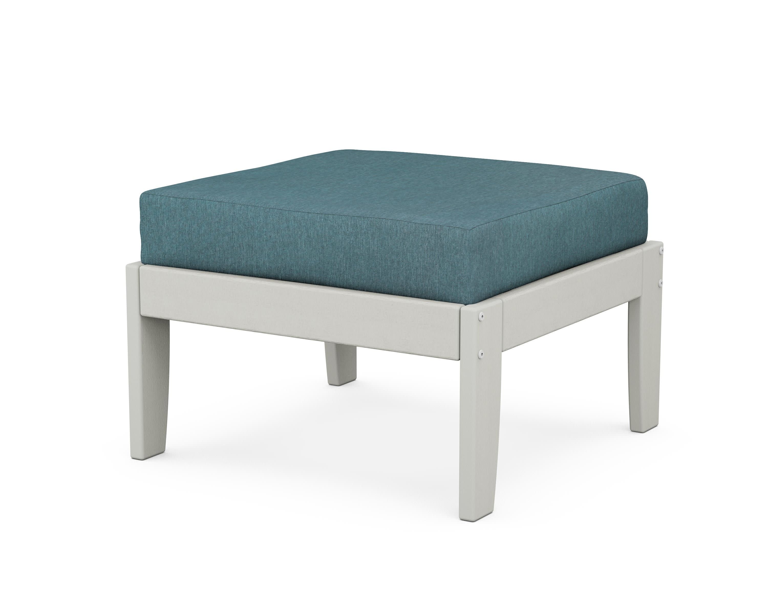 Modular Ottoman - Classic in Vintage White / Ocean Teal