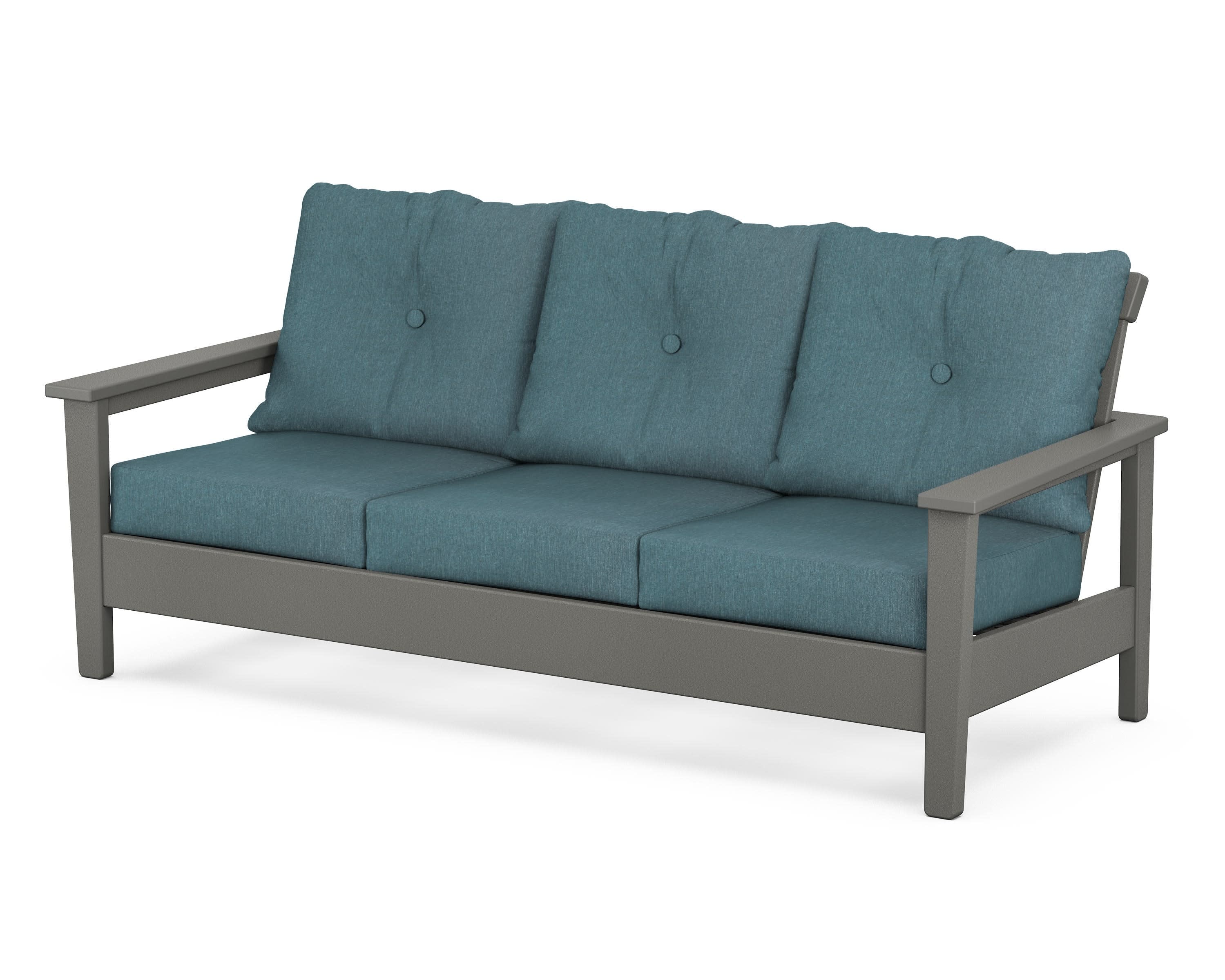 Prescott Deep Seating Sofa in Slate Grey / Ocean Teal