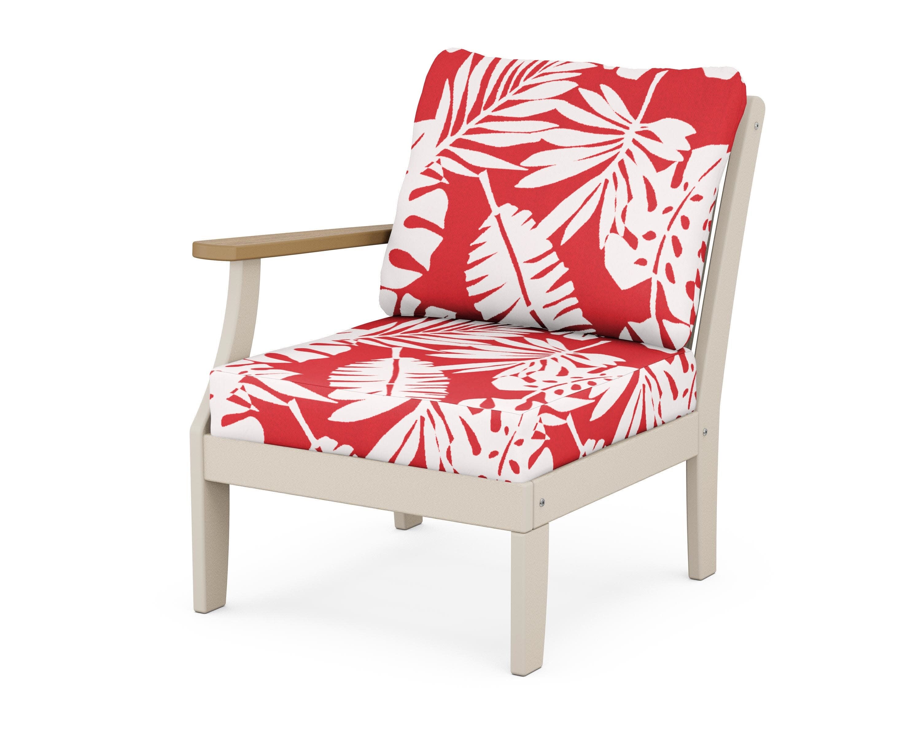 Braxton Modular Left Arm Chair in Sand / Natural / Leaf Crimson