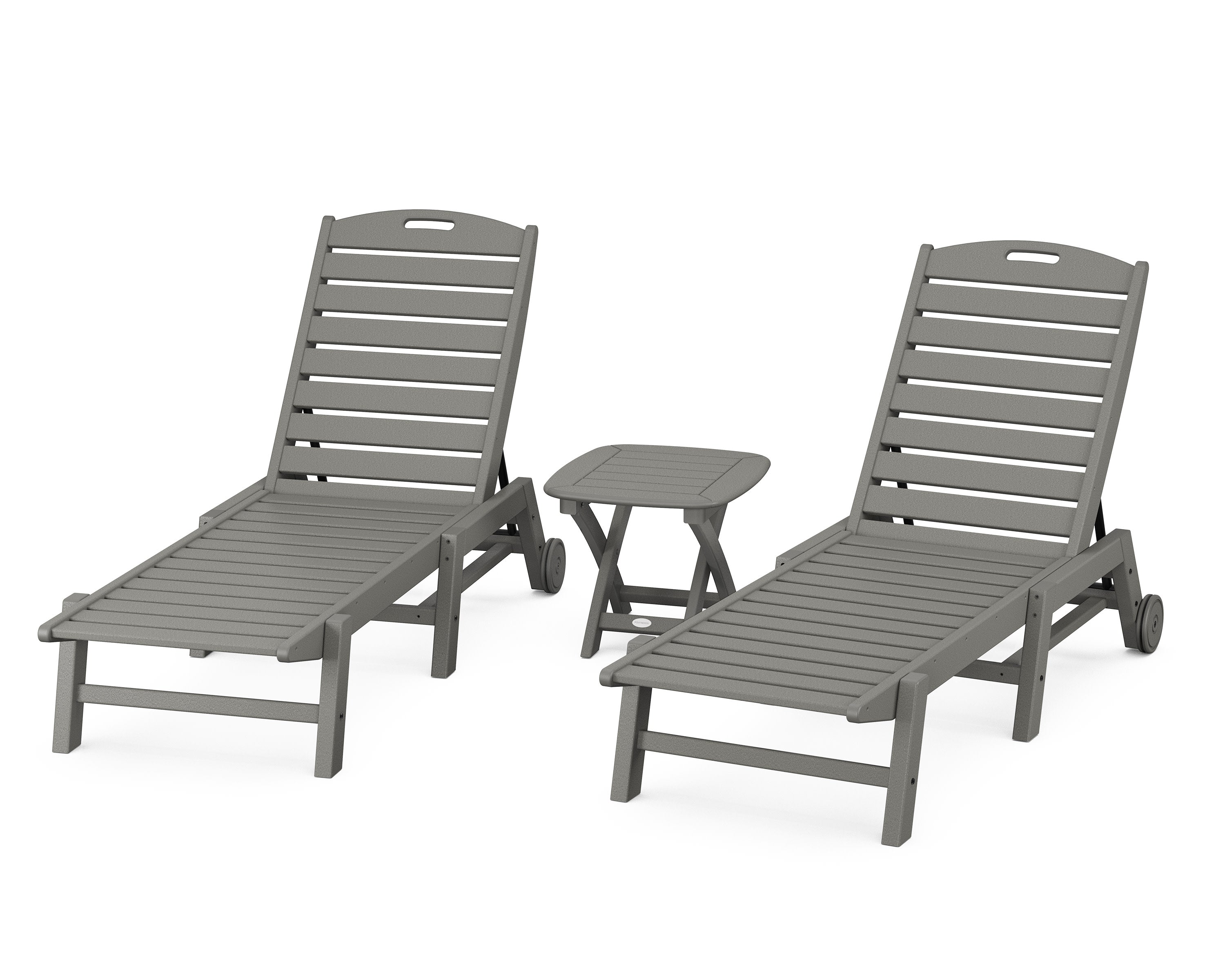 Nautical 3-Piece Chaise Set in Slate Grey