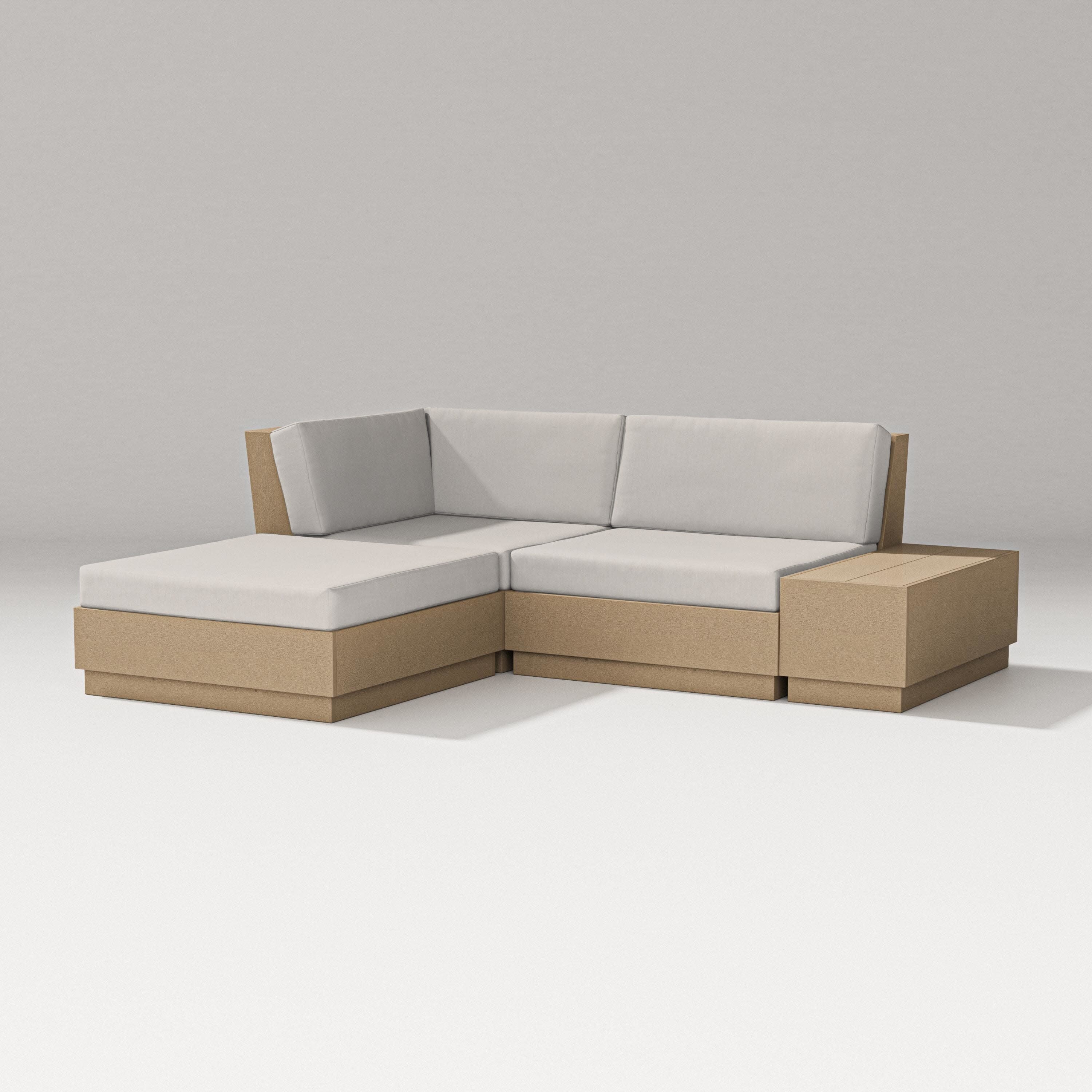 Elevate Loveseat Sectional with Chaise in Vintage Sahara / Cast Ash