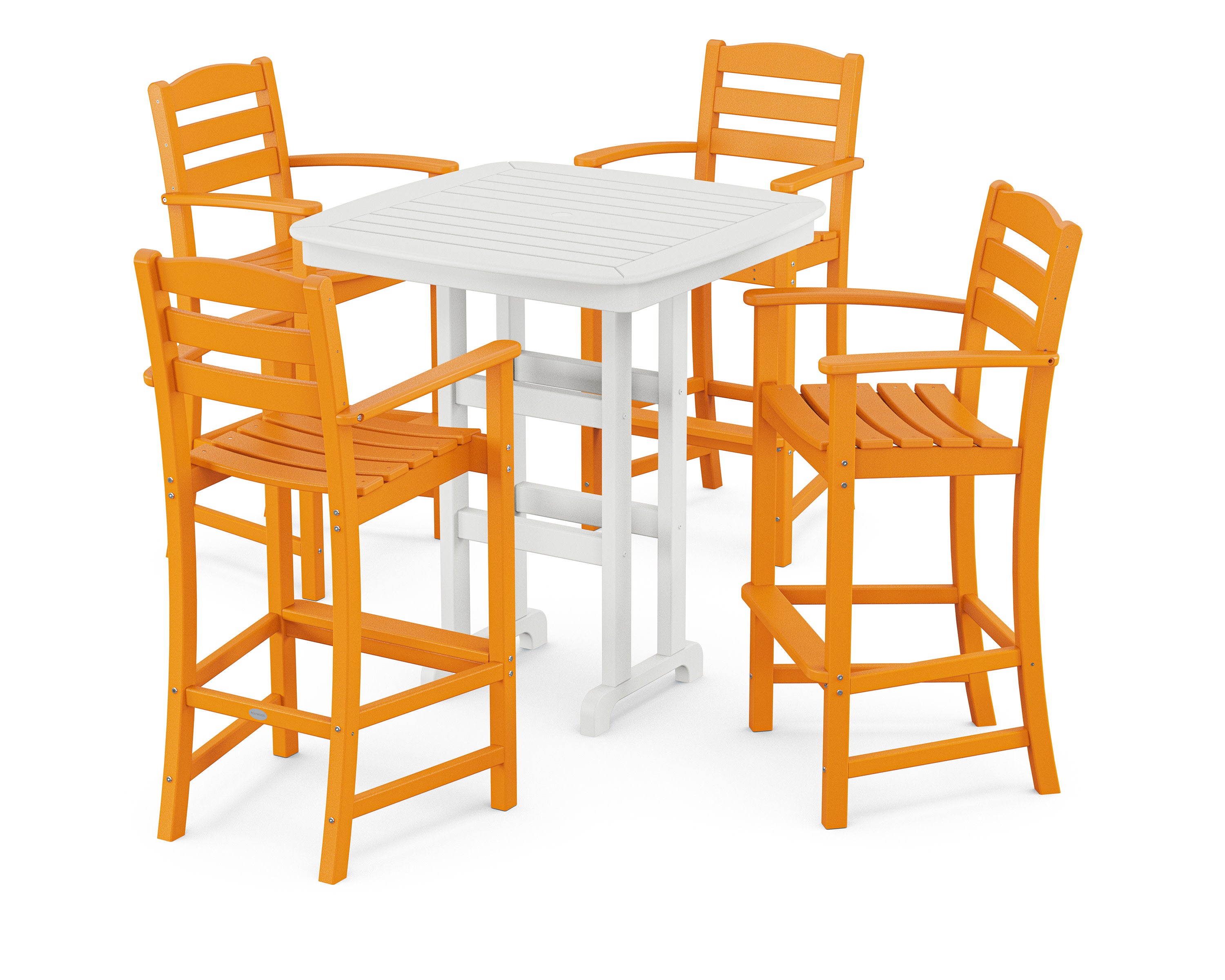 La Casa Caf 5-Piece Bar Set in Tangerine / White