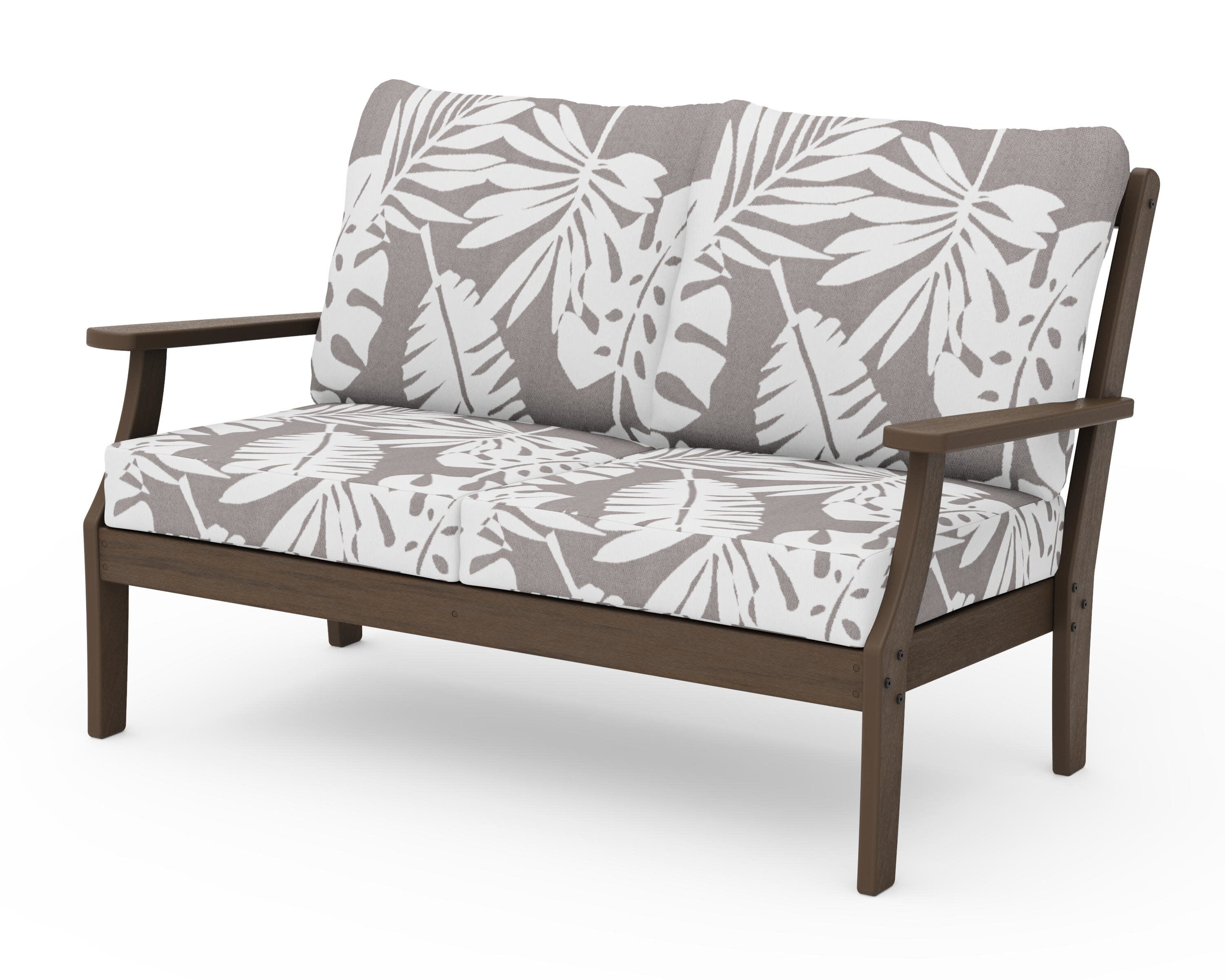 Braxton Deep Seating Loveseat in Kona / Leaf Grey Mist