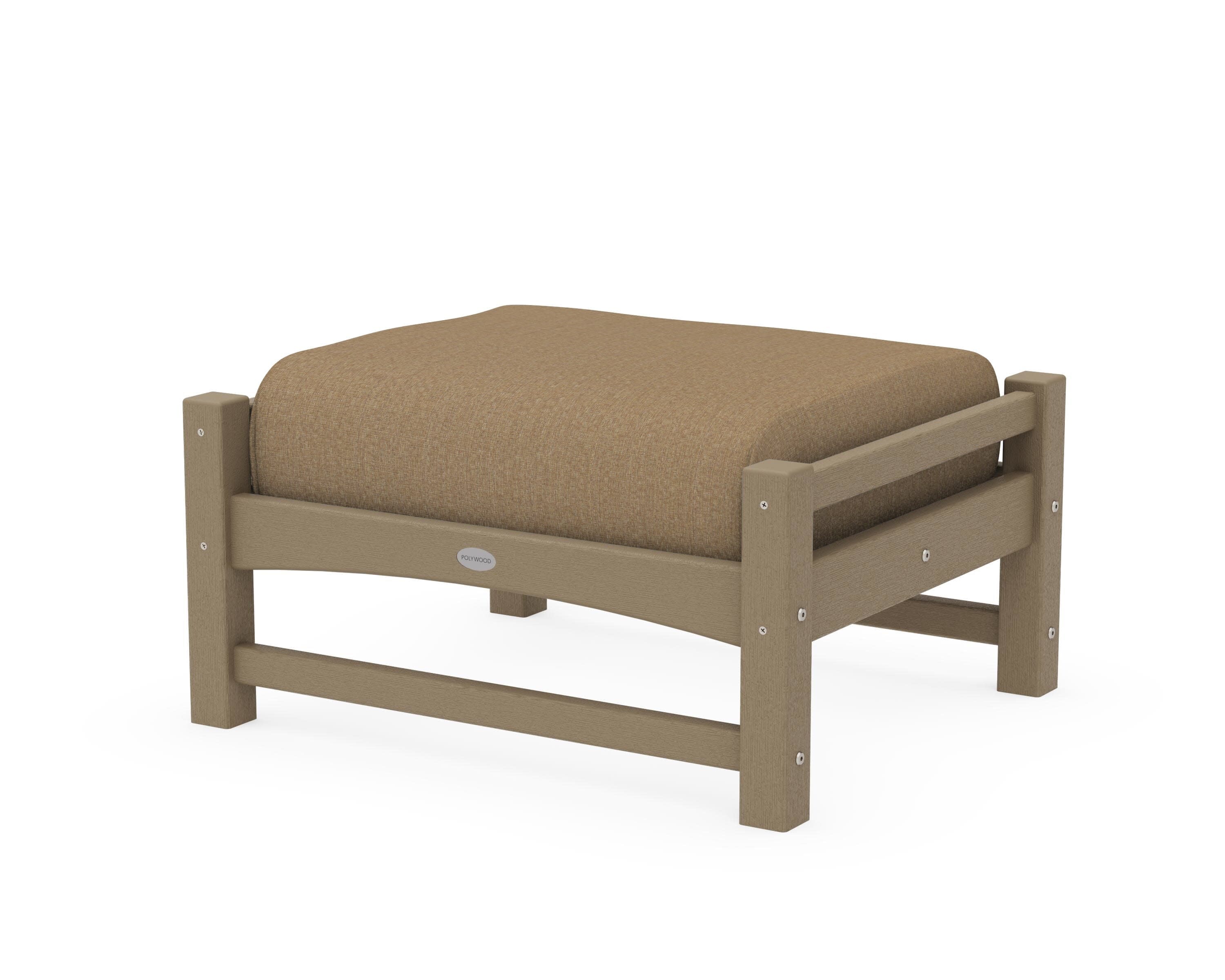 Club Ottoman in Vintage Sahara / Sesame