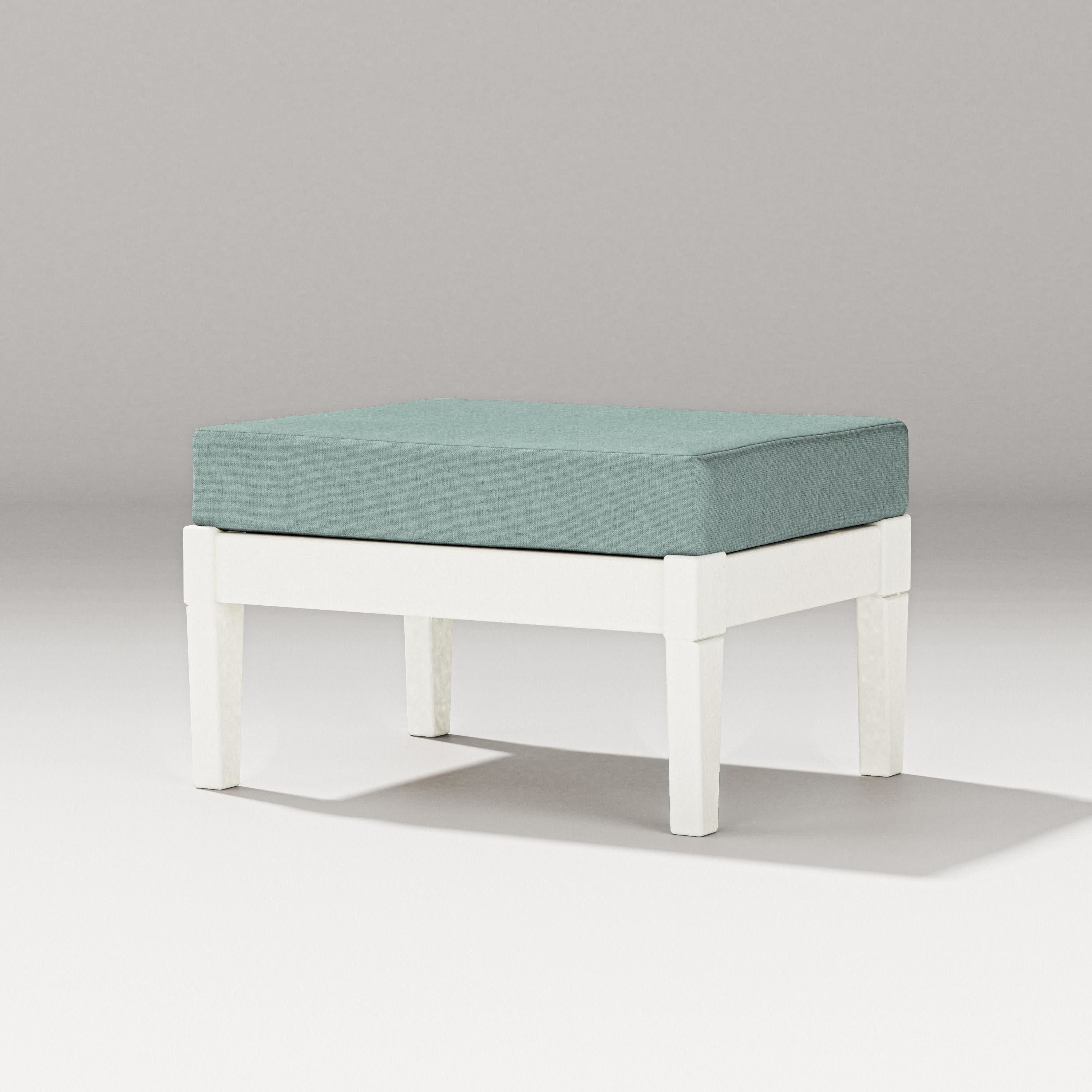 Estate Lounge Ottoman in Vintage White / Glacier Spa