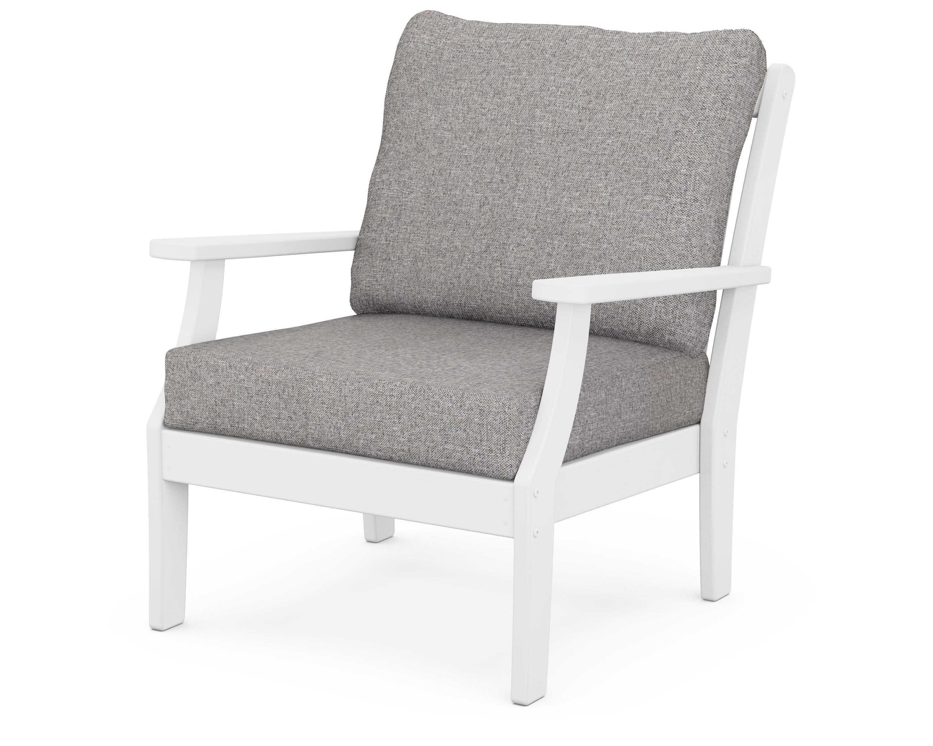 Braxton Deep Seating Chair in White / Grey Mist