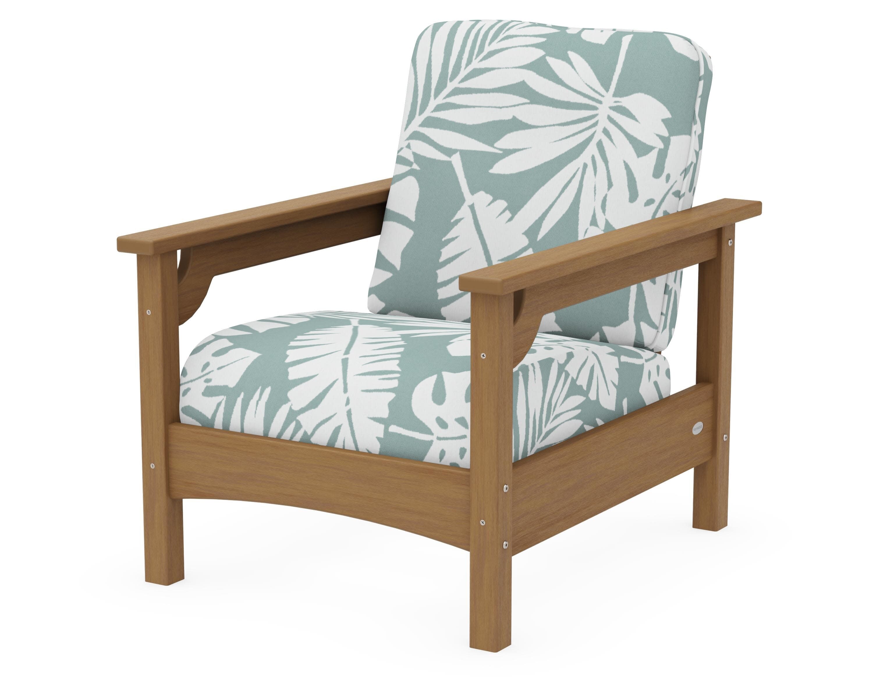 Club Chair in Natural / Leaf Glacier Spa