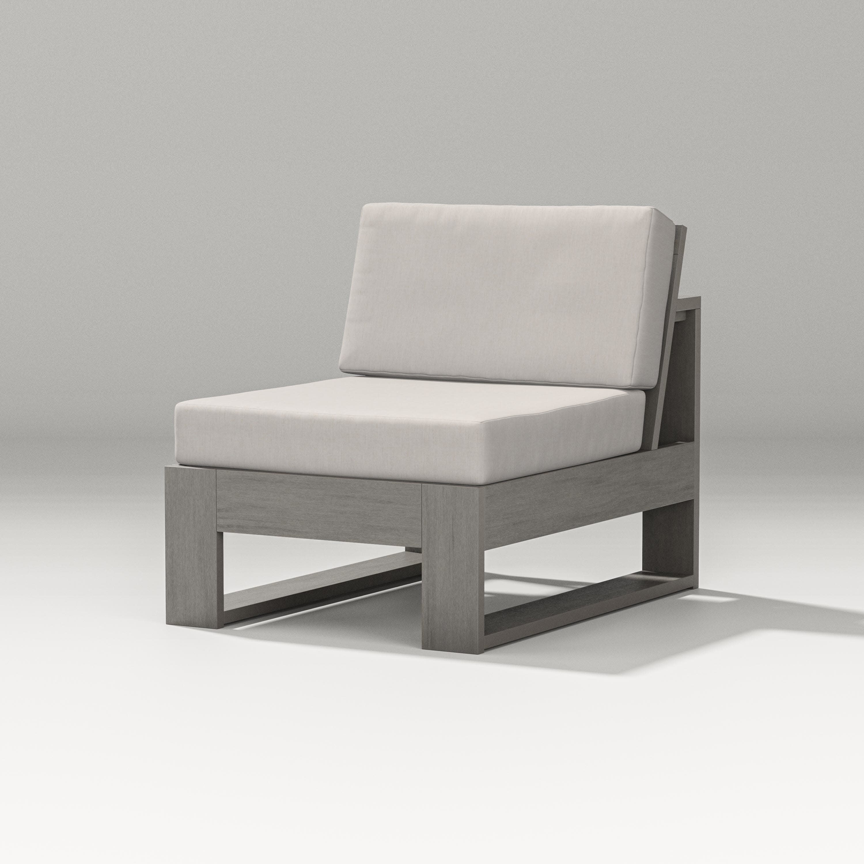 Latitude Modular Armless Chair in Driftwood / Cast Ash