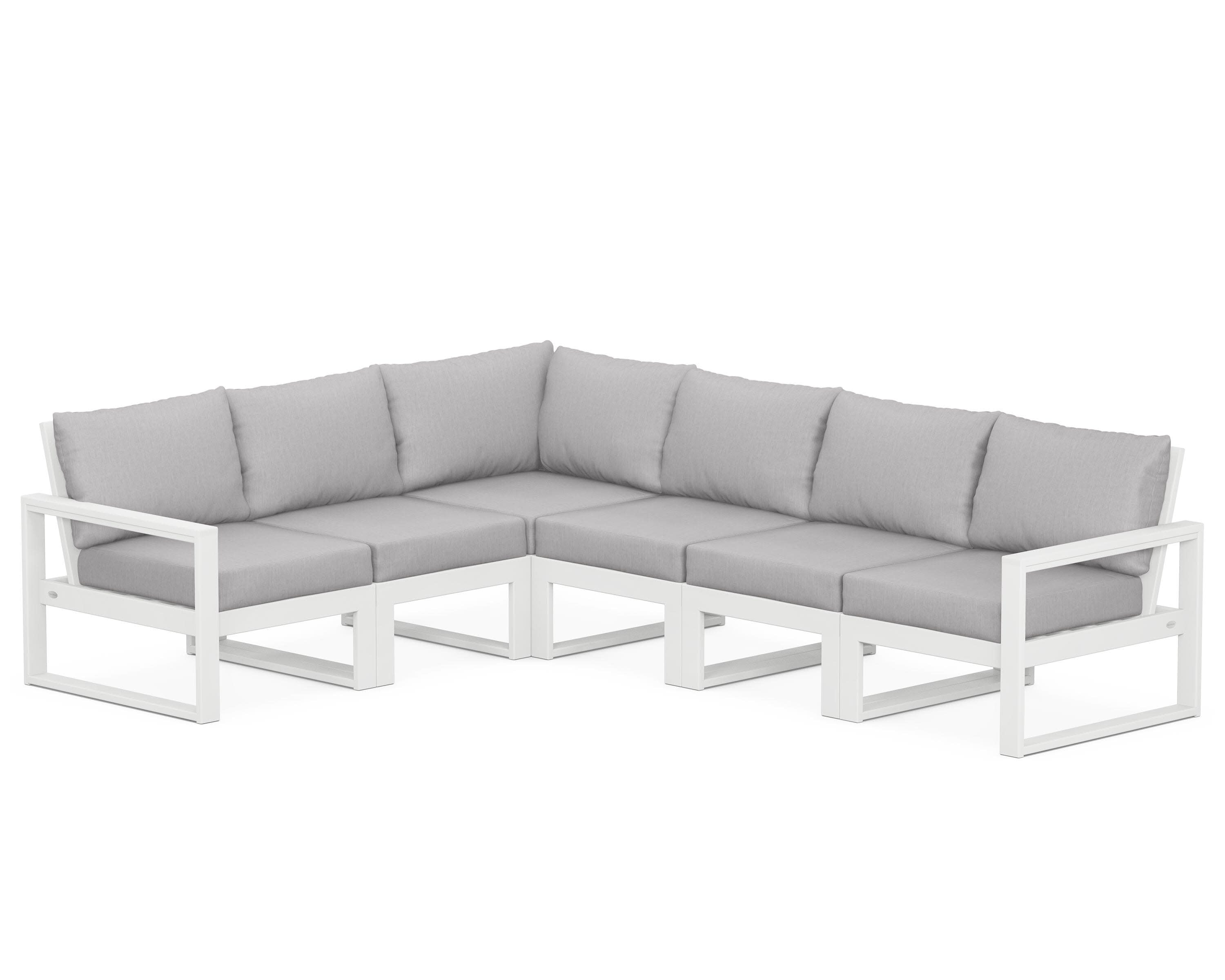 EDGE 6-Piece Modular Deep Seating Set in White / Granite