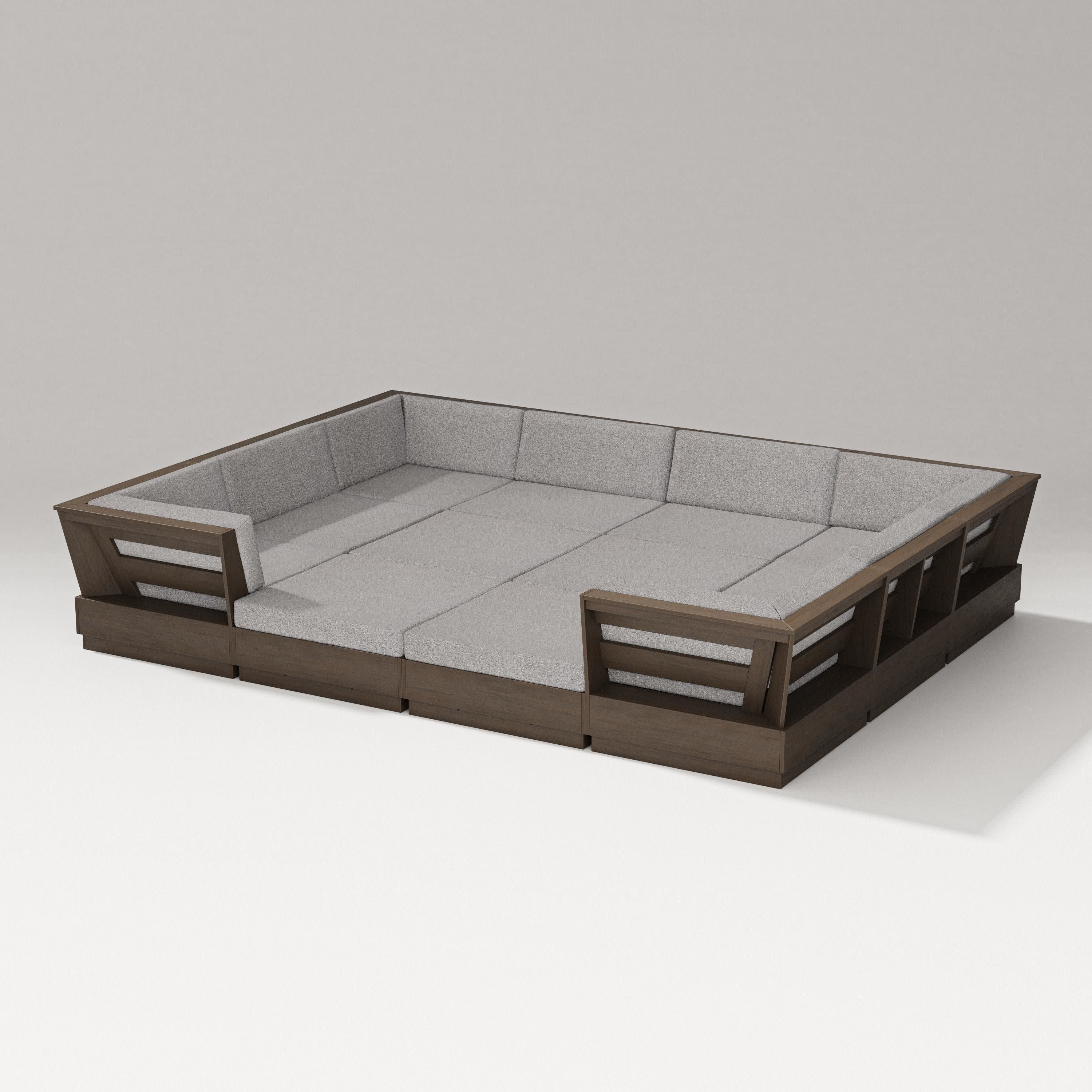 Elevate 12-Piece Pit Sectional in Kona / Grey Mist