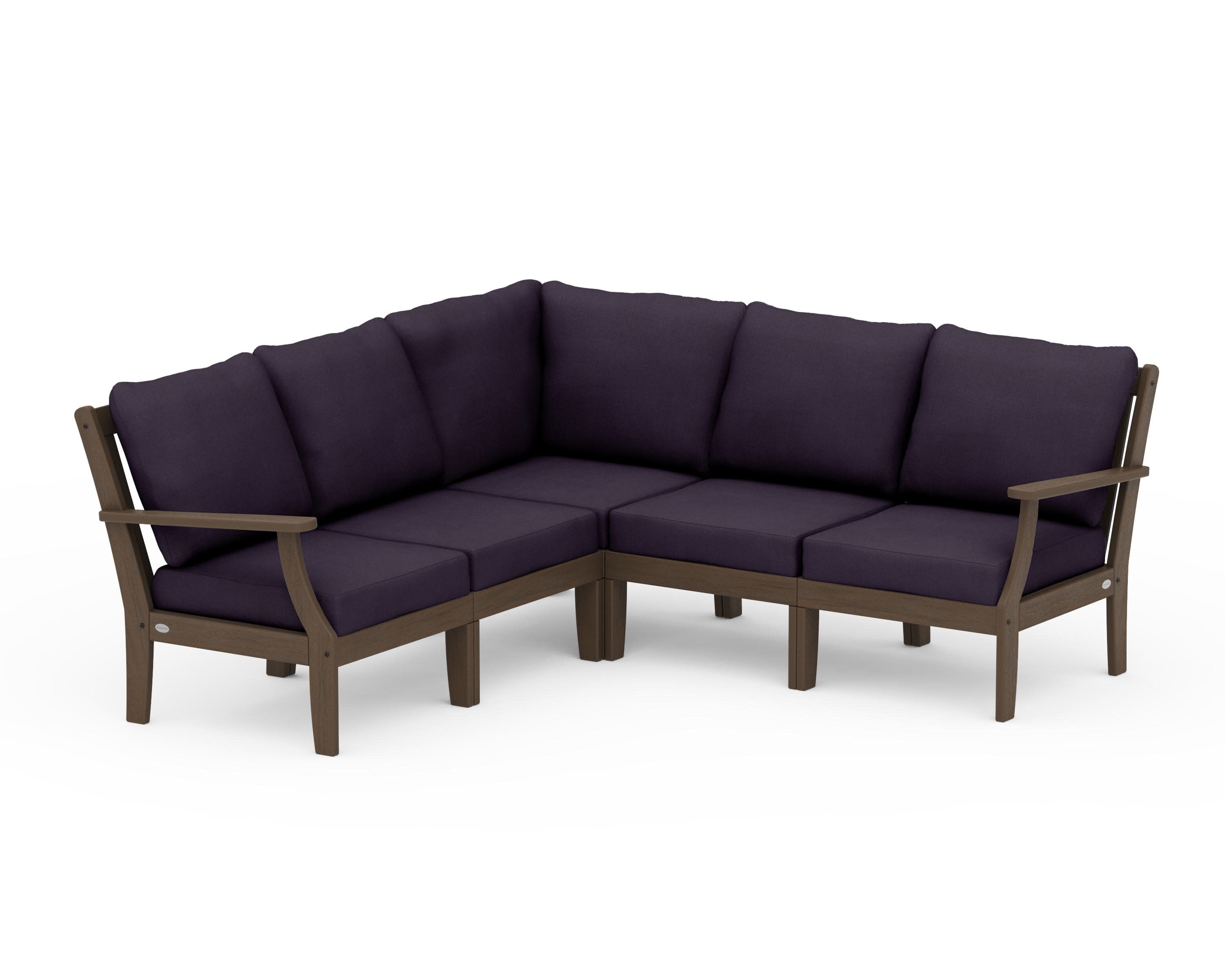 Braxton Modular 5-Piece Deep Seating Set in Kona / Navy Linen