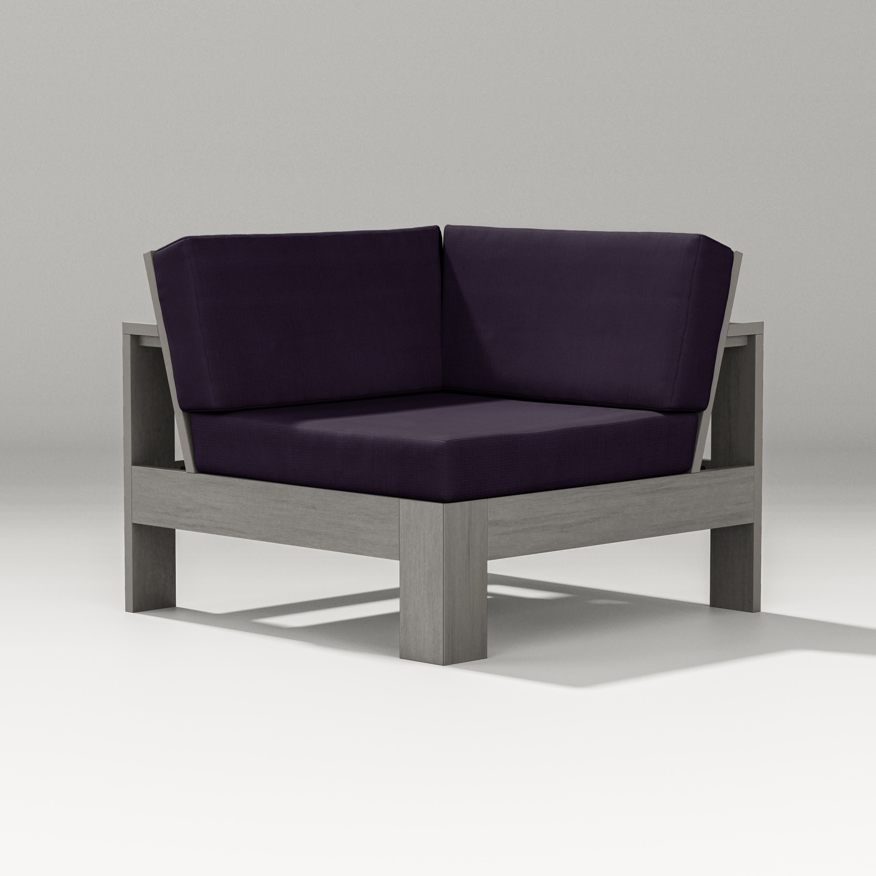 Latitude Modular Corner Chair in Driftwood / Navy Linen