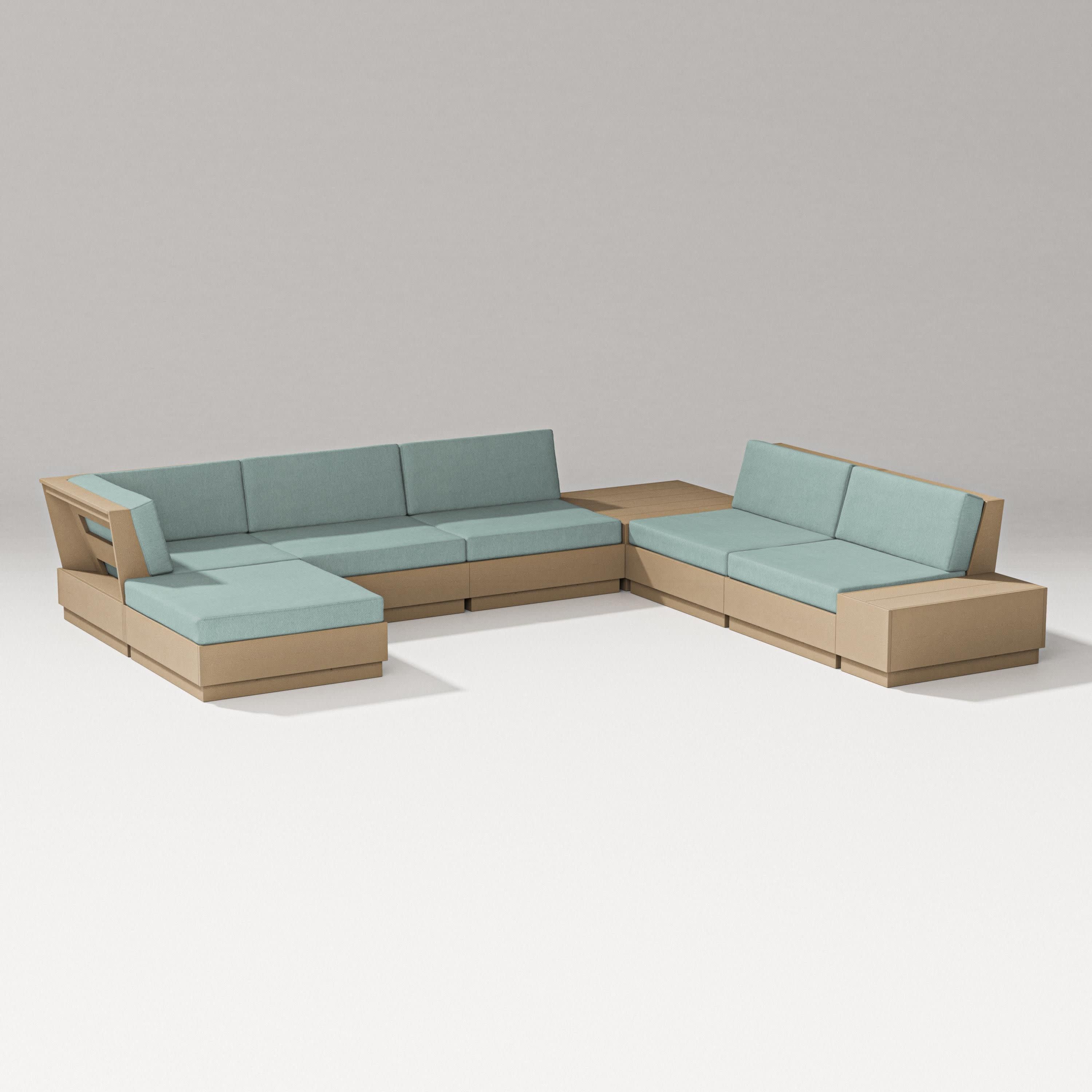 Elevate 8-Piece Corner Sectional in Vintage Sahara / Glacier Spa