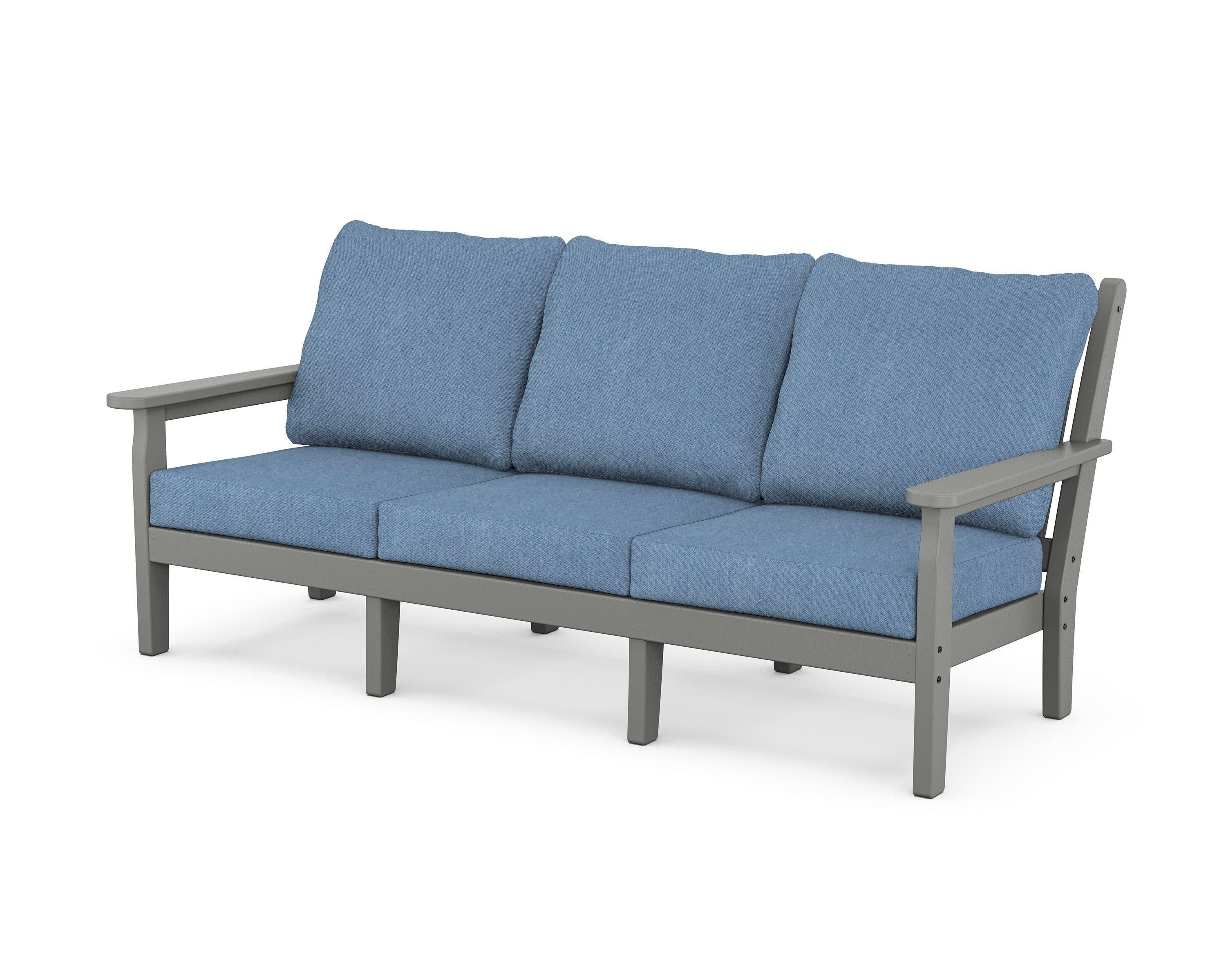 Chippendale Deep Seating Sofa in Slate Grey / Sky Blue