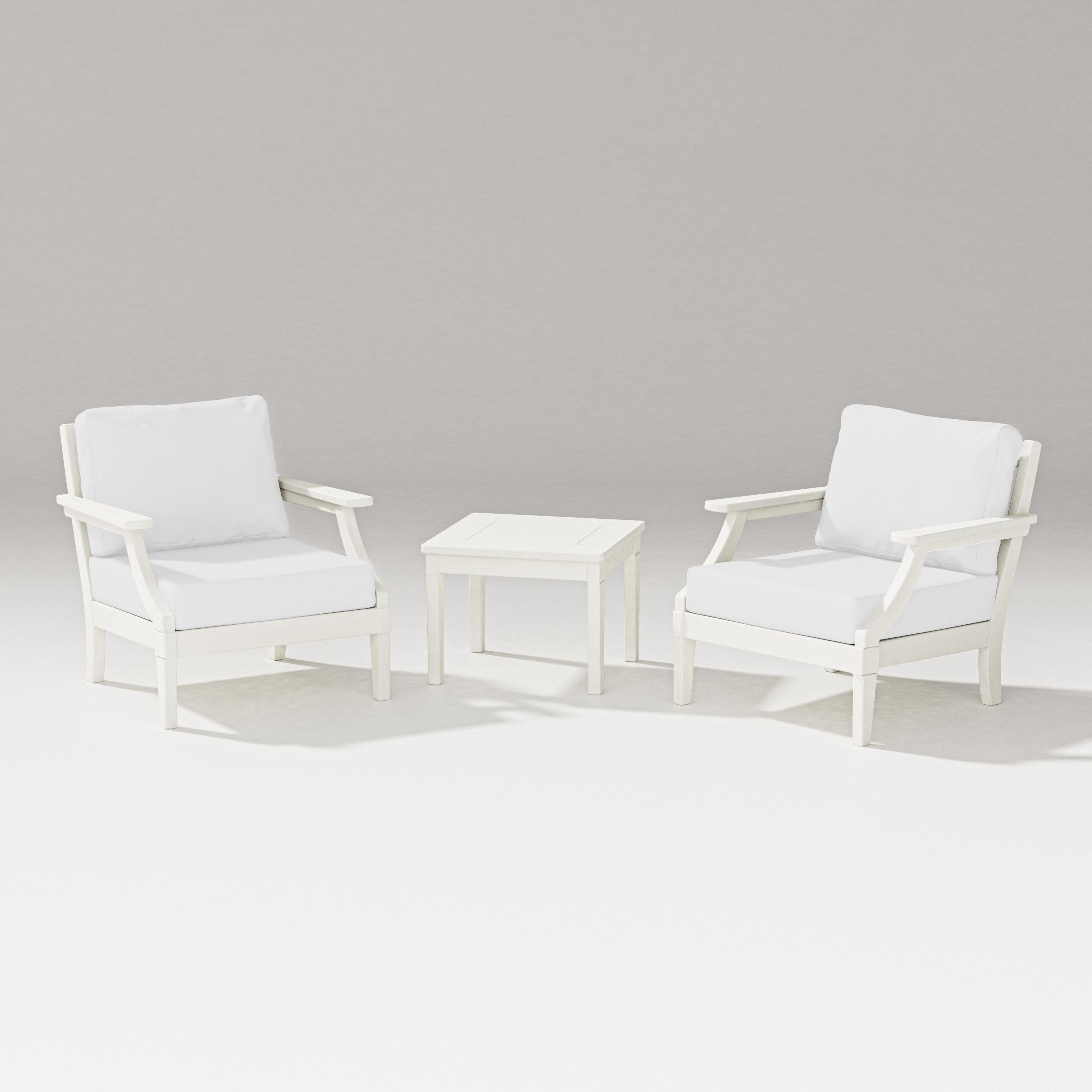 Estate 3-Piece Lounge Chair Set in Vintage White / Natural