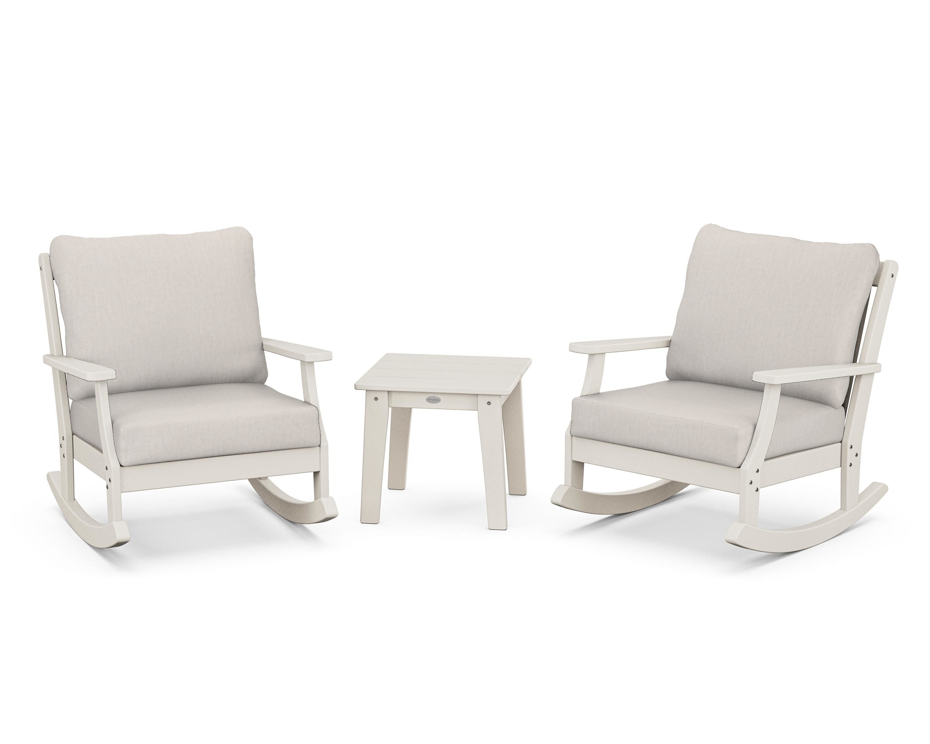 Braxton 3-Piece Deep Seating Rocker Set in Sand / Cast Ash