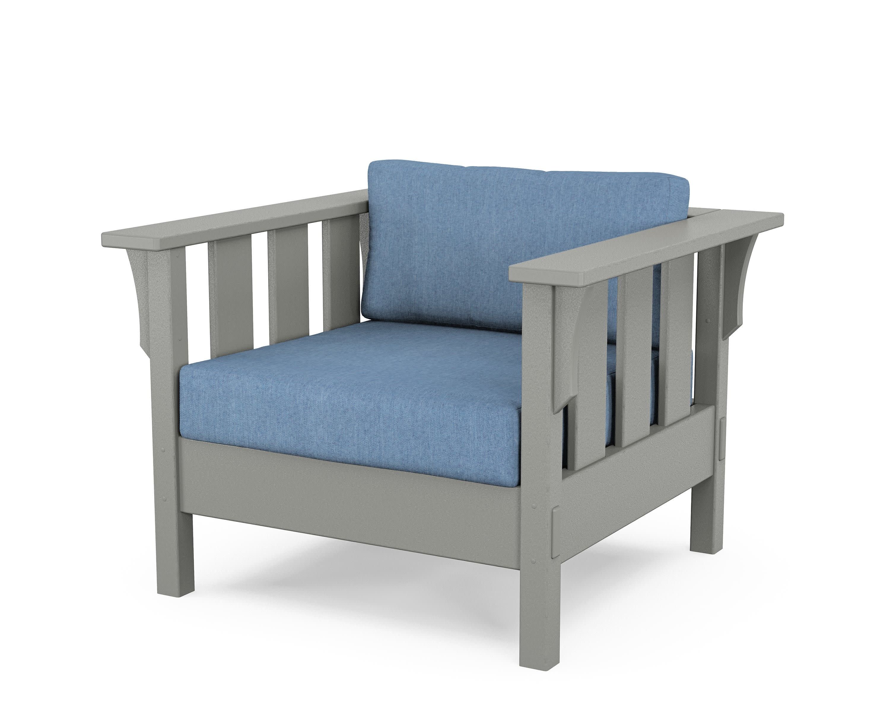 Acadia Deep Seating Chair in Slate Grey / Sky Blue