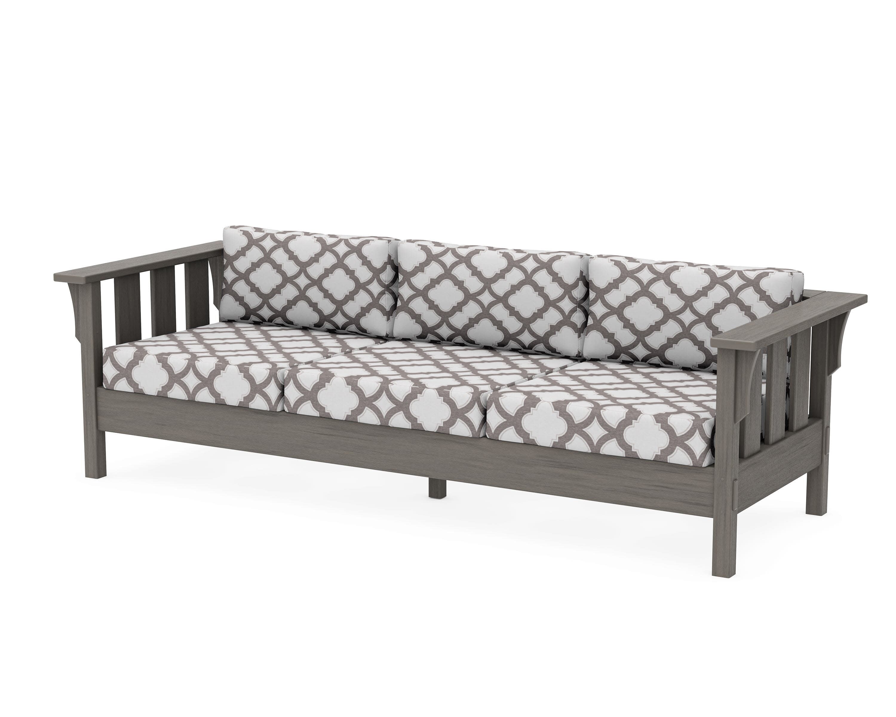 Acadia Deep Seating Sofa in Driftwood / Trellis Grey Mist