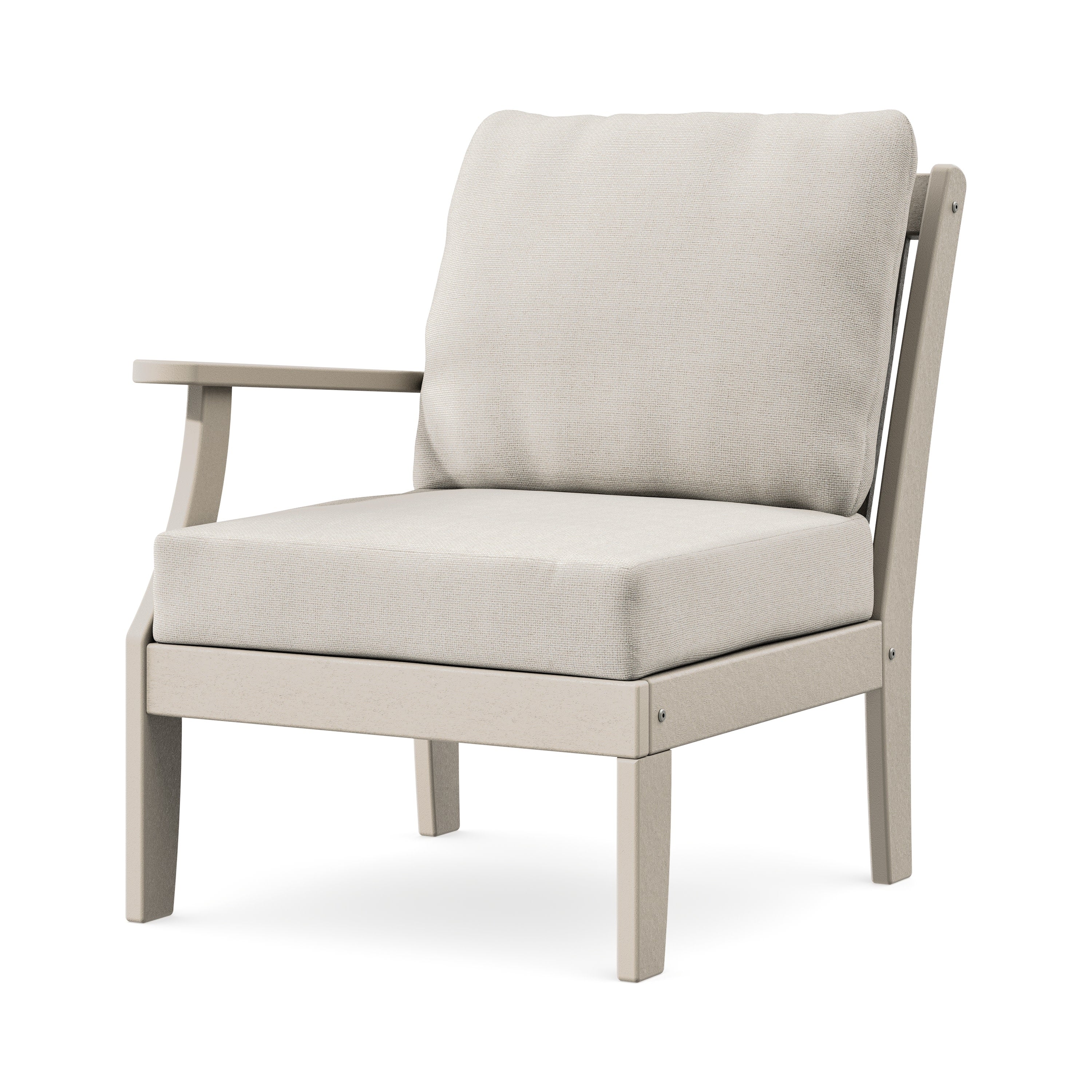 Braxton Modular Left Arm Chair in Sand / Dune Burlap