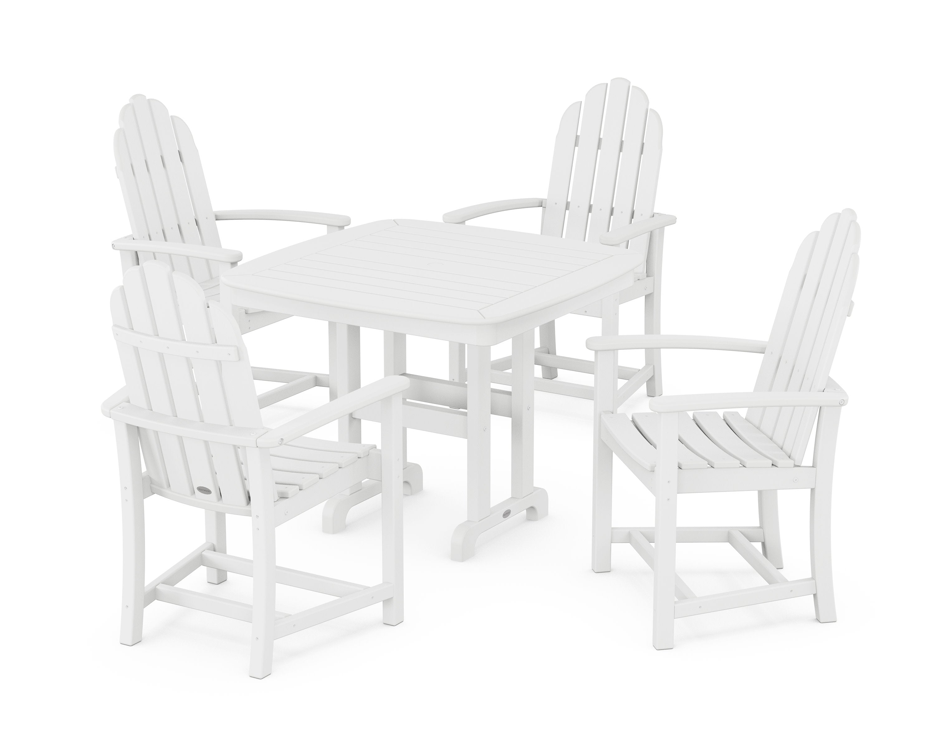 Classic Adirondack 5-Piece Dining Set in White