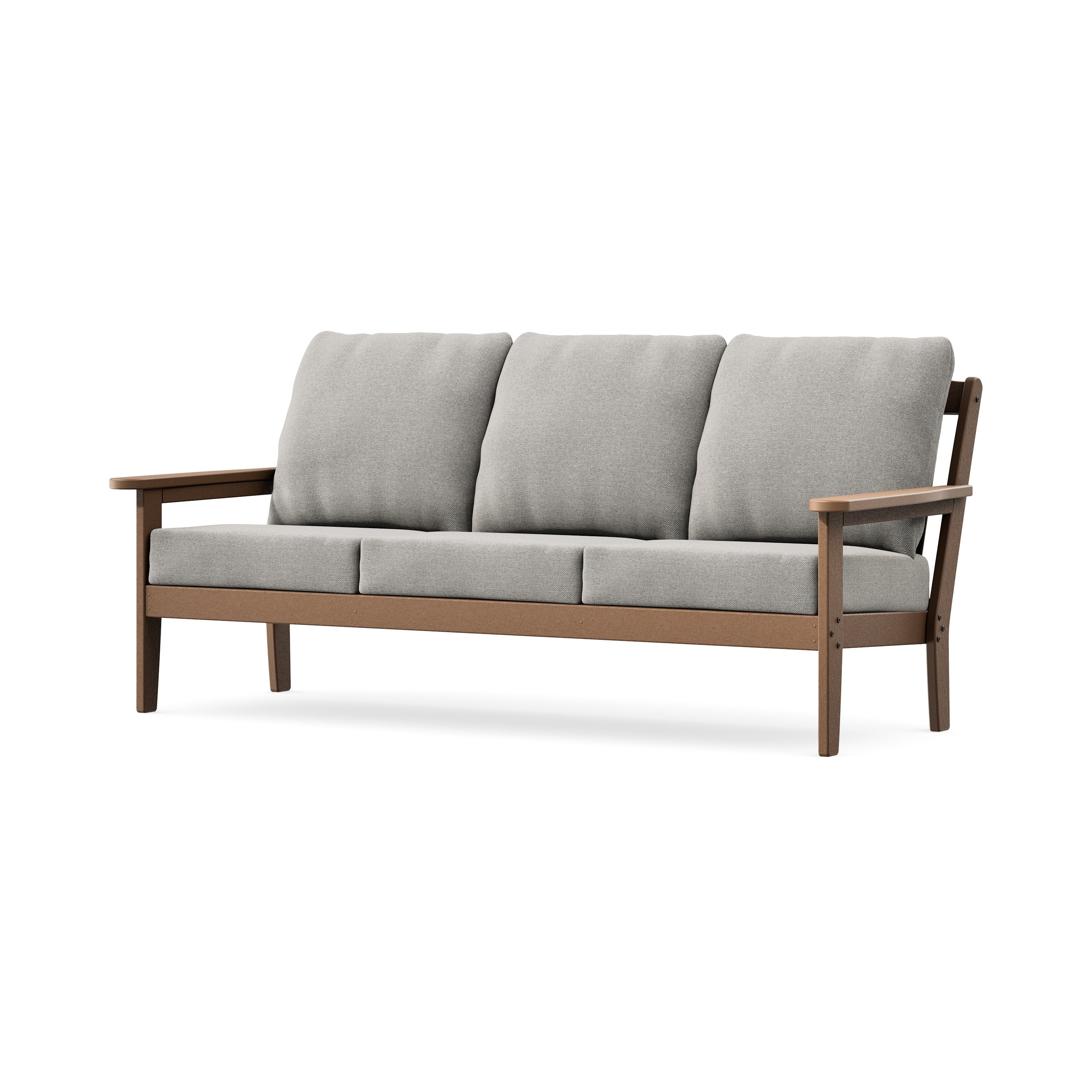 Cottage Deep Seating Sofa in Teak / Weathered Tweed