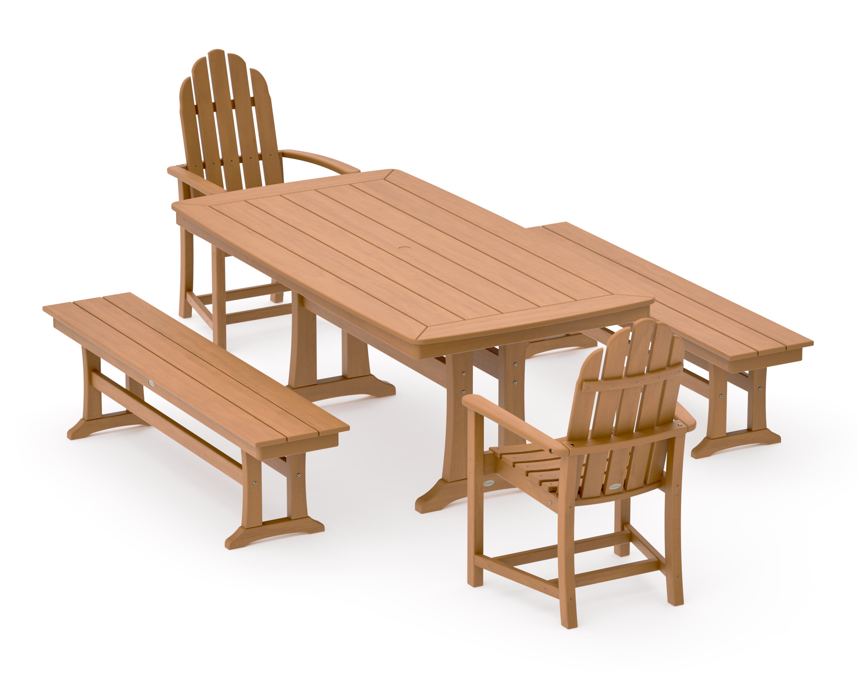 Classic Adirondack 5-Piece Dining Set with Trestle Legs in Natural
