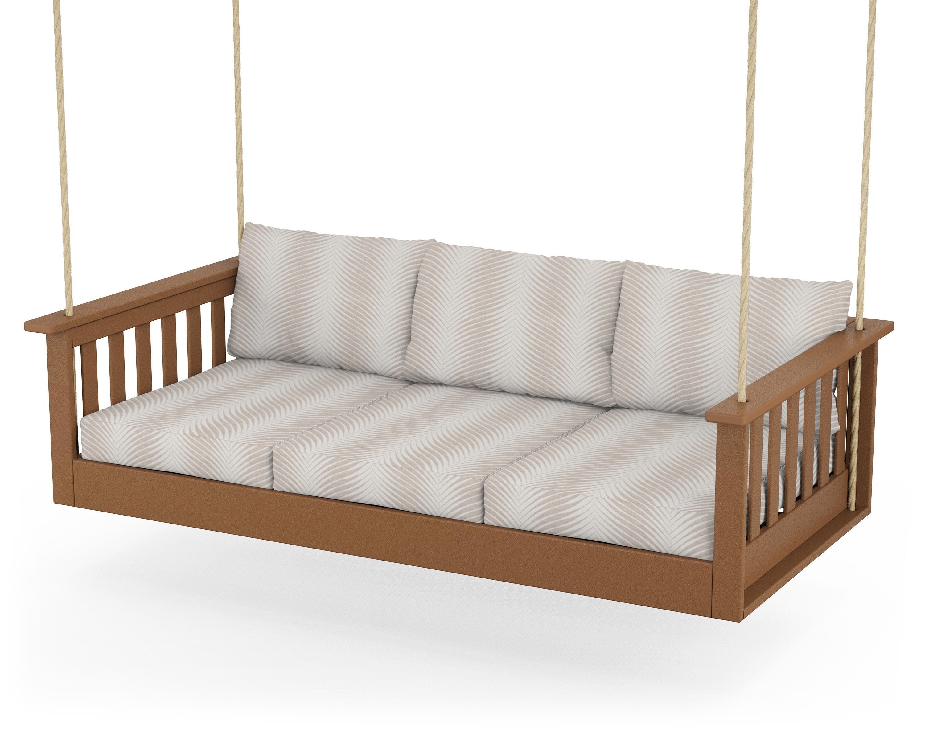 Vineyard Daybed Swing in Teak / Clock Out Cloud