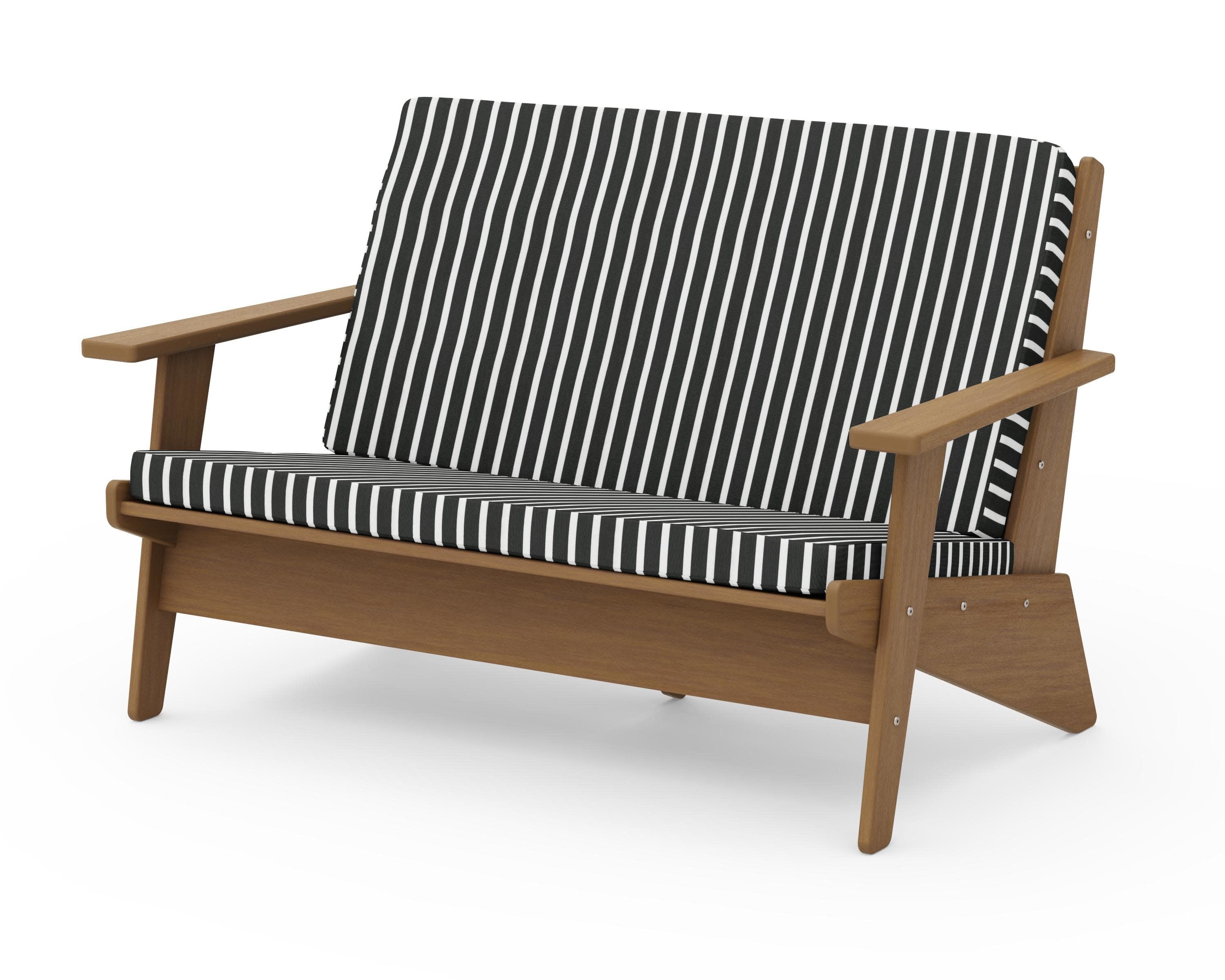 Riviera Modern Lounge Loveseat in Natural / Shore Classic