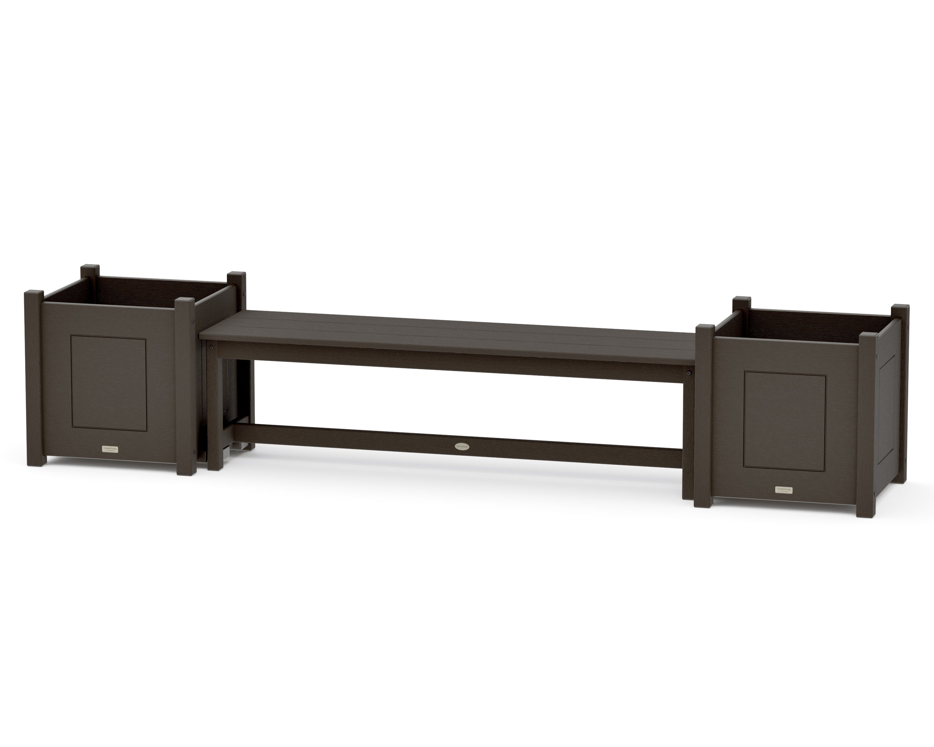 60" Country Living Straight Planter Bench Set - Large in Vintage Coffee