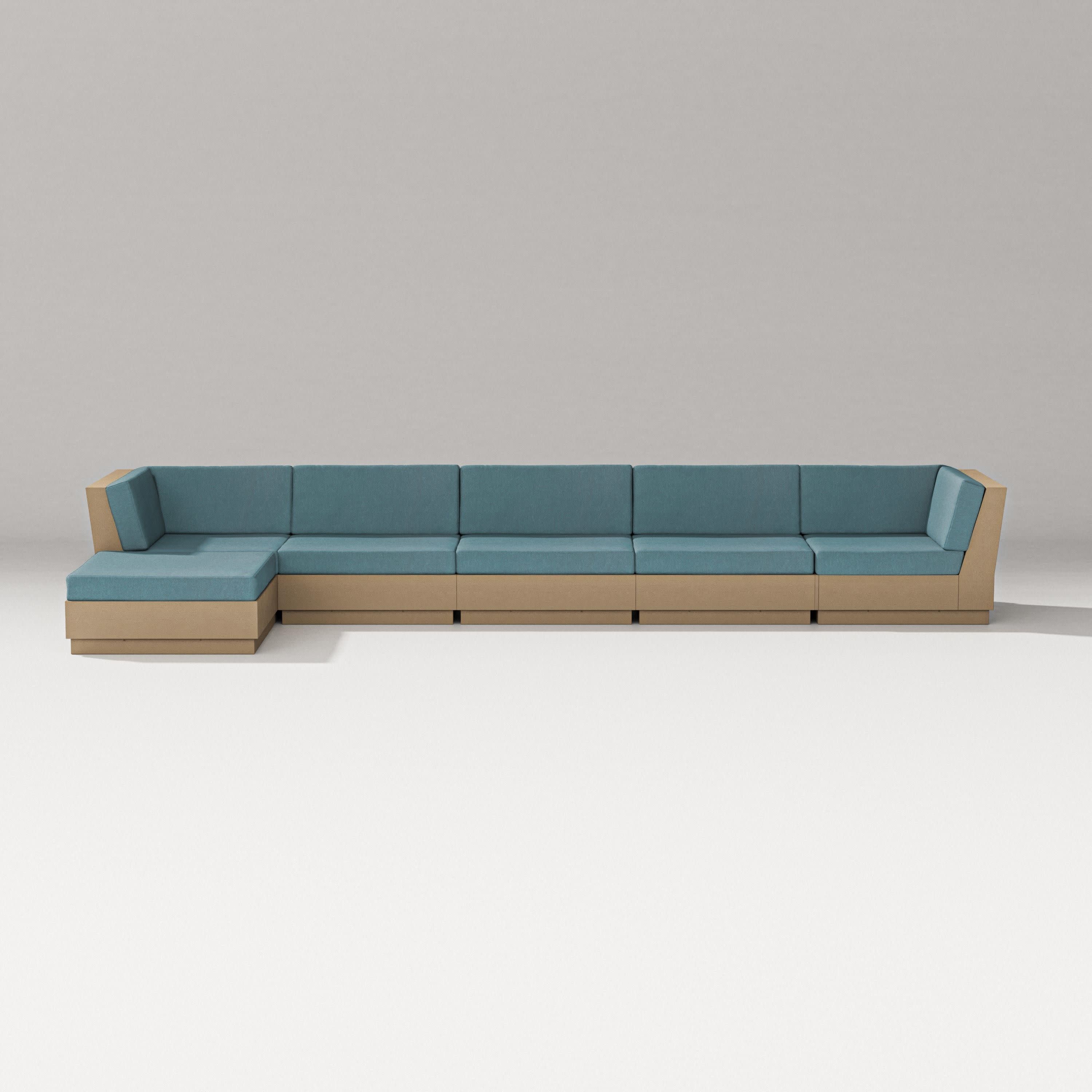 Elevate 6-Piece Chaise Sectional in Vintage Sahara / Ocean Teal