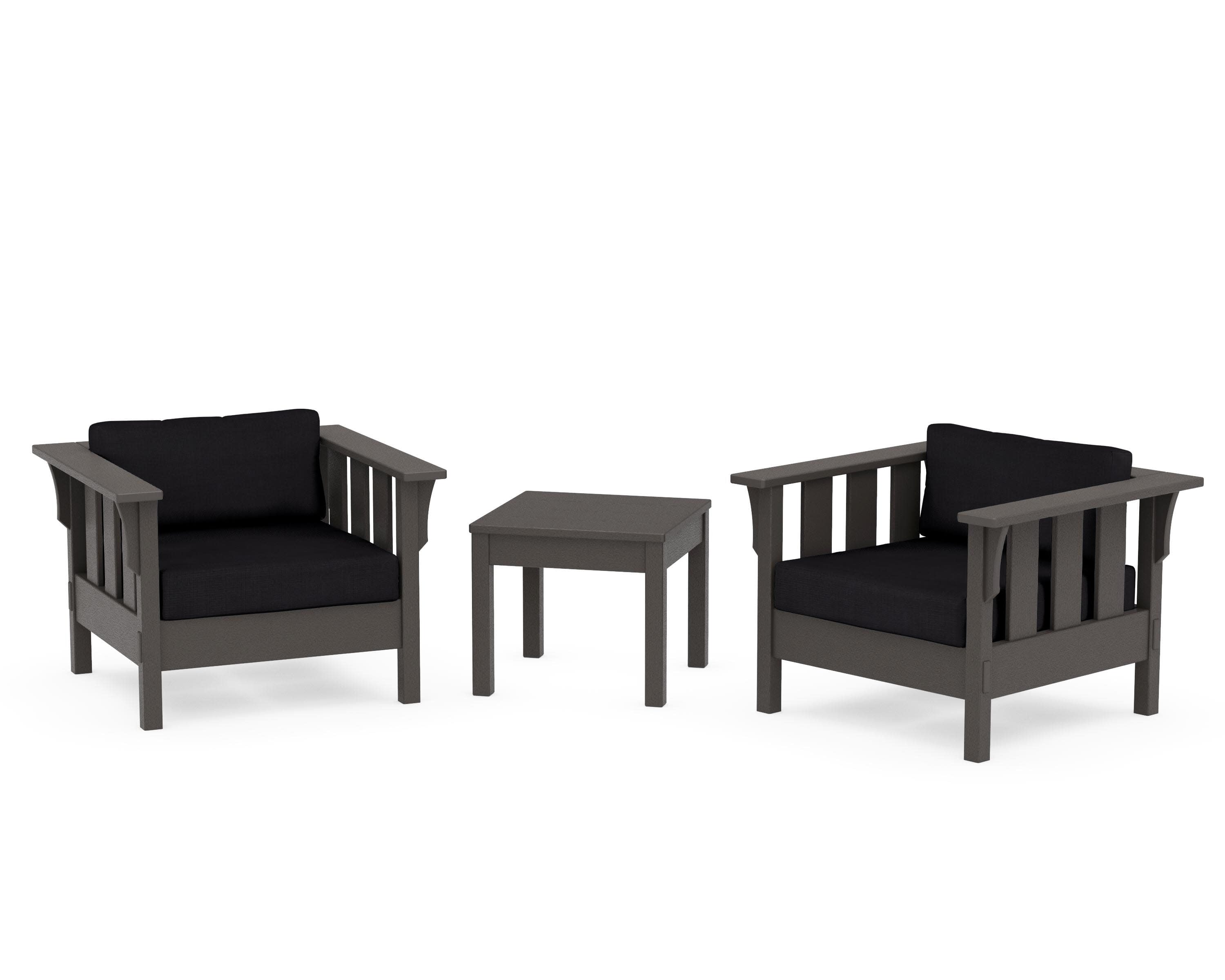 Acadia 3-Piece Deep Seating Set in Vintage Coffee / Midnight Linen
