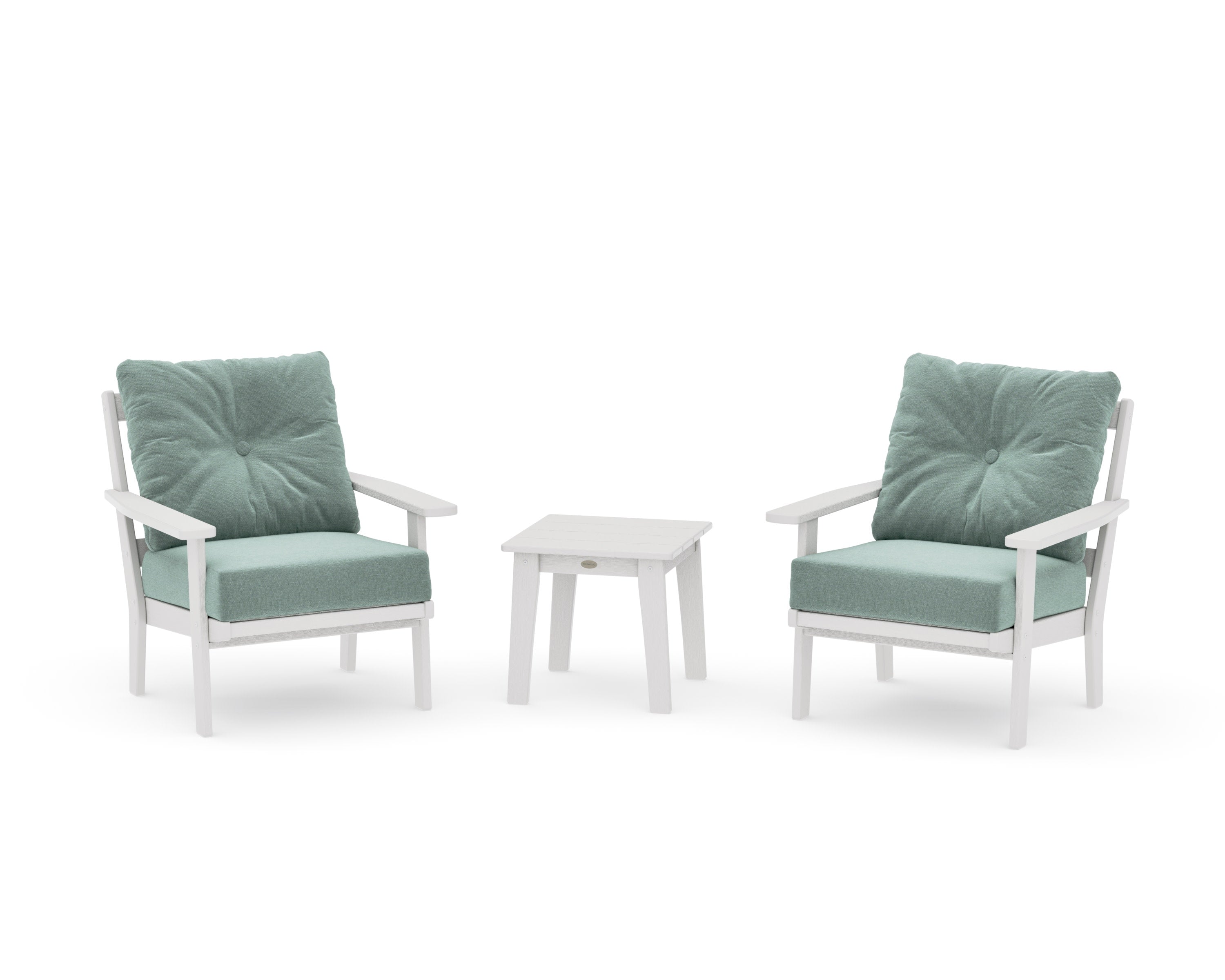 Prairie 3-Piece Deep Seating Set in Vintage White / Glacier Spa