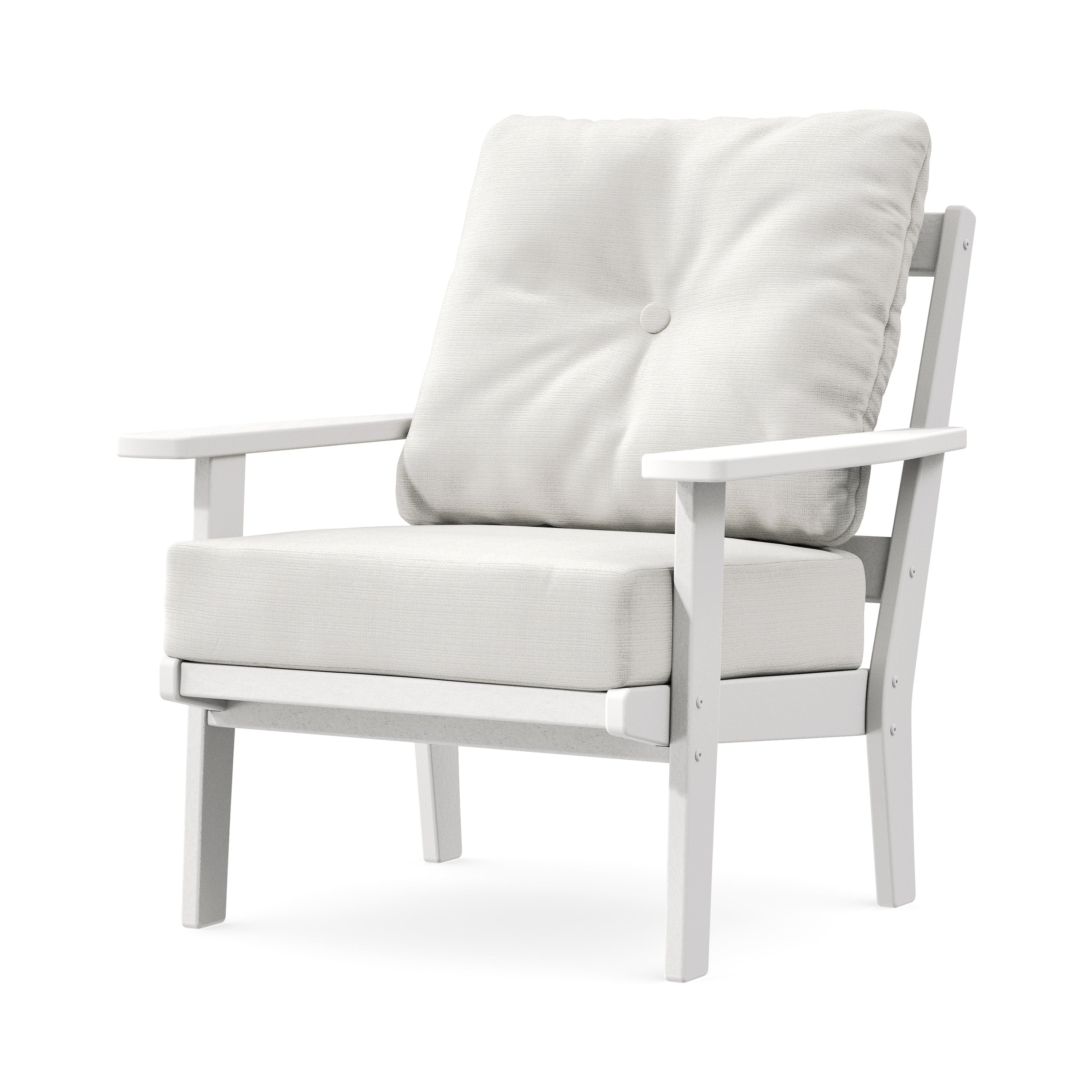 Prairie Deep Seating Chair in White / Natural Linen