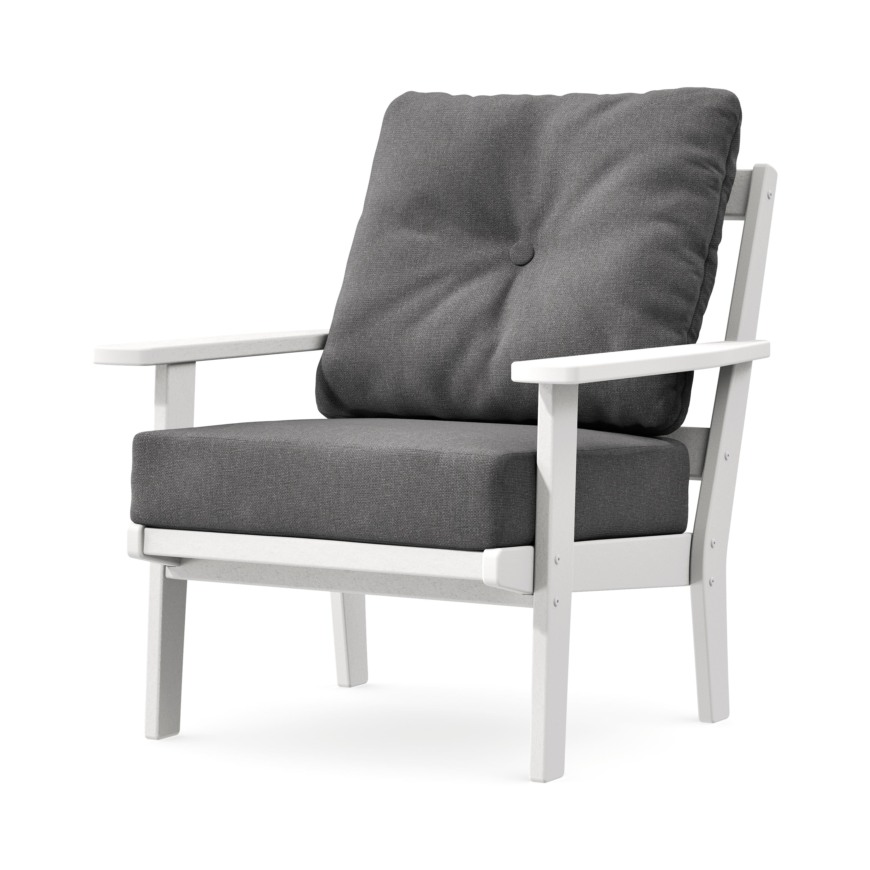 Prairie Deep Seating Chair in White / Ash Charcoal