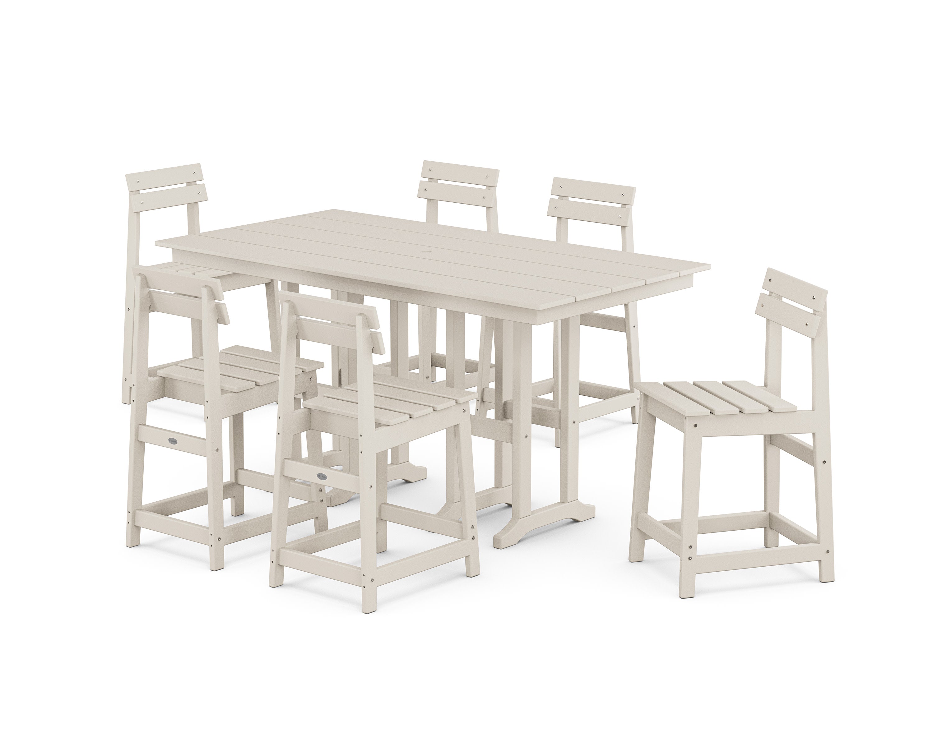 Modern Studio Plaza Counter Chair 7-Piece Set in Sand