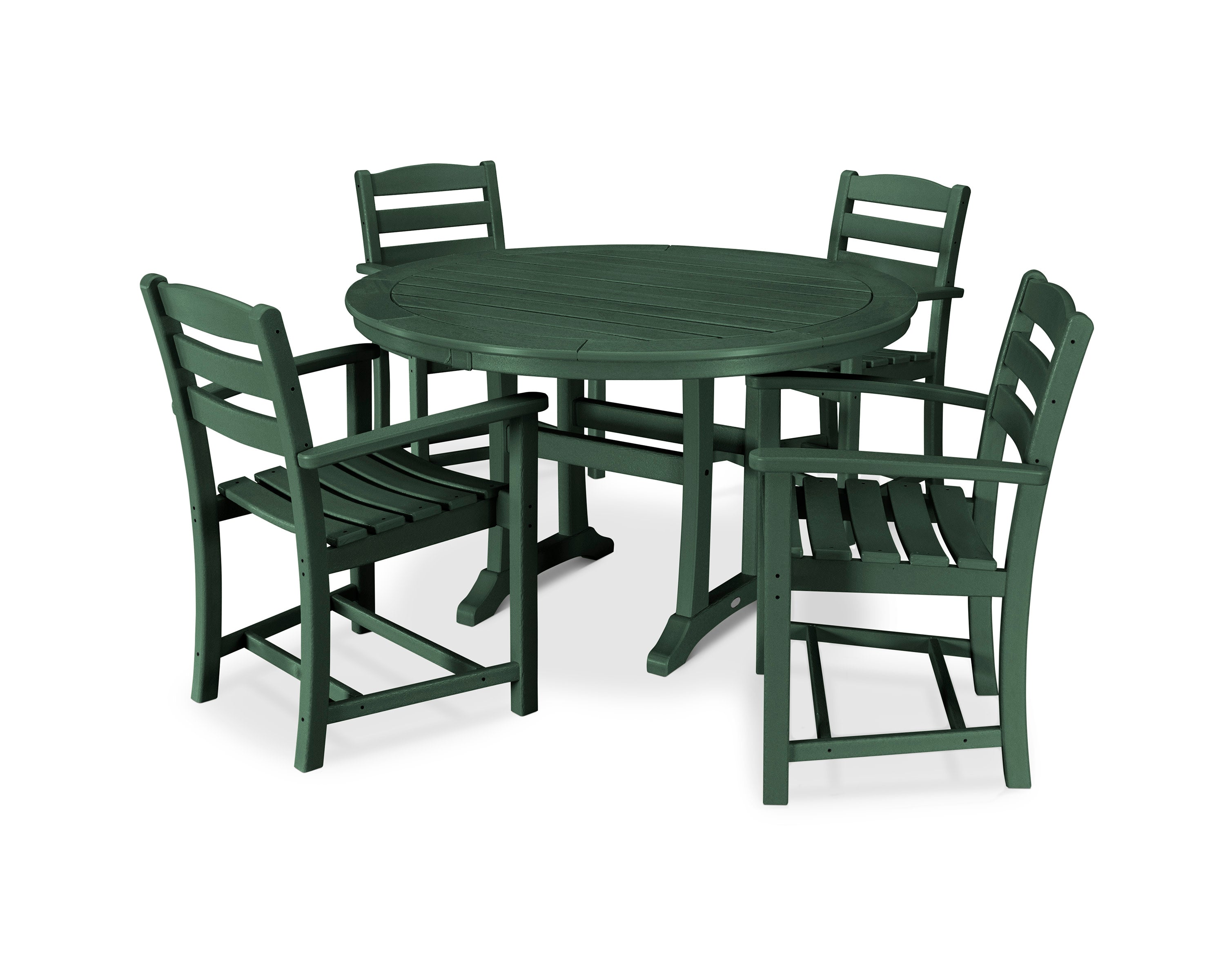 La Casa Caf 5-Piece Arm Chair Dining Set in Green