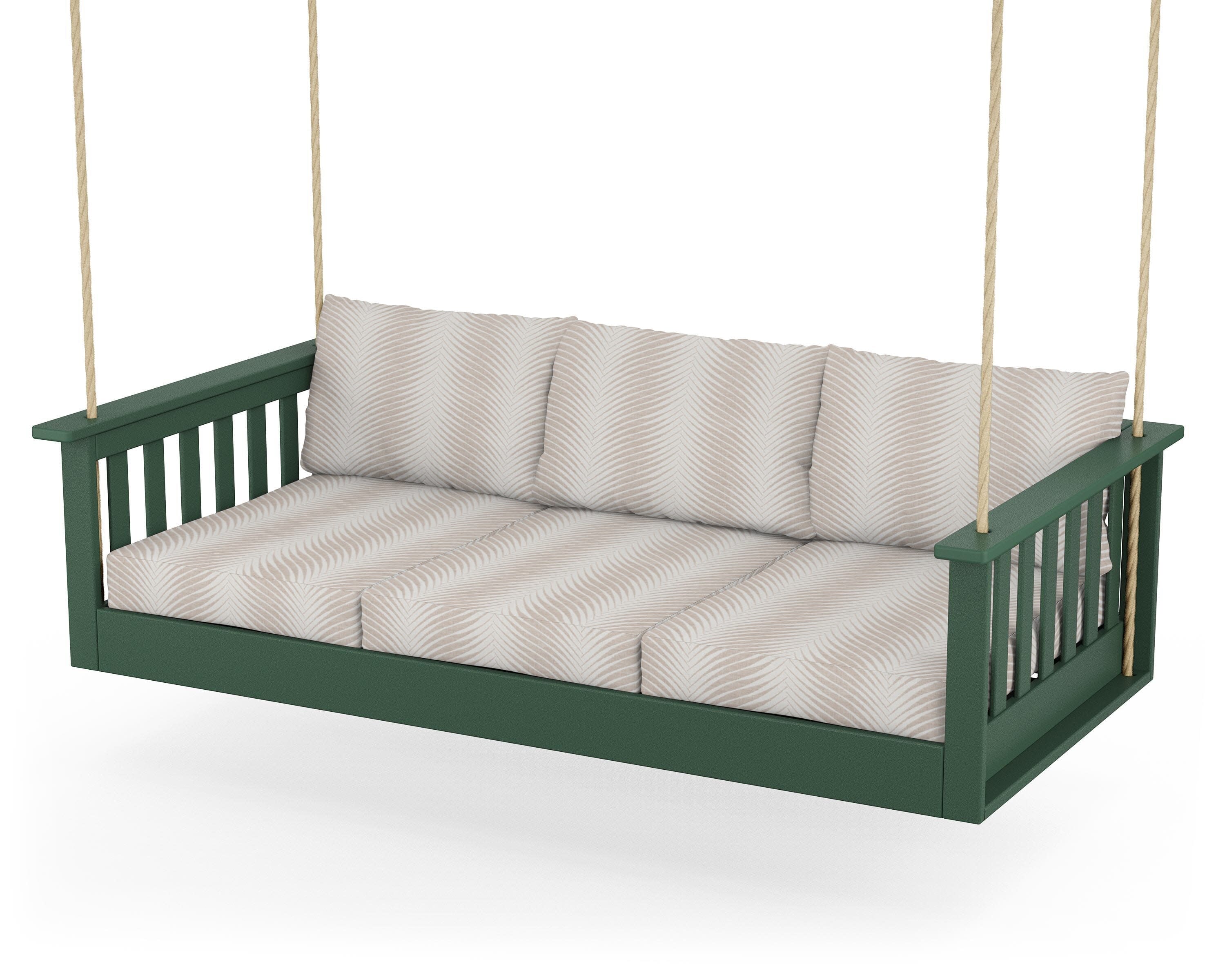 Vineyard Daybed Swing in Green / Clock Out Cloud