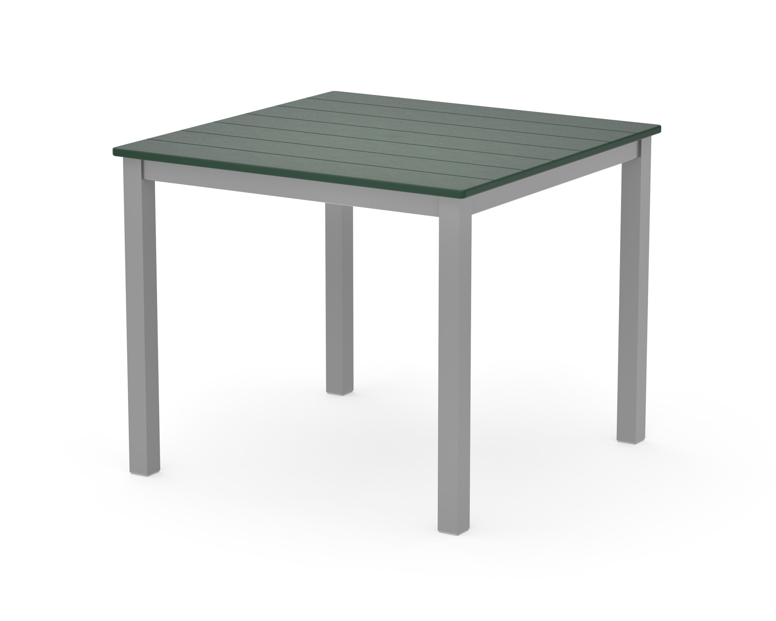 Main Street 36" x 36" Dining Table in Silver / Green