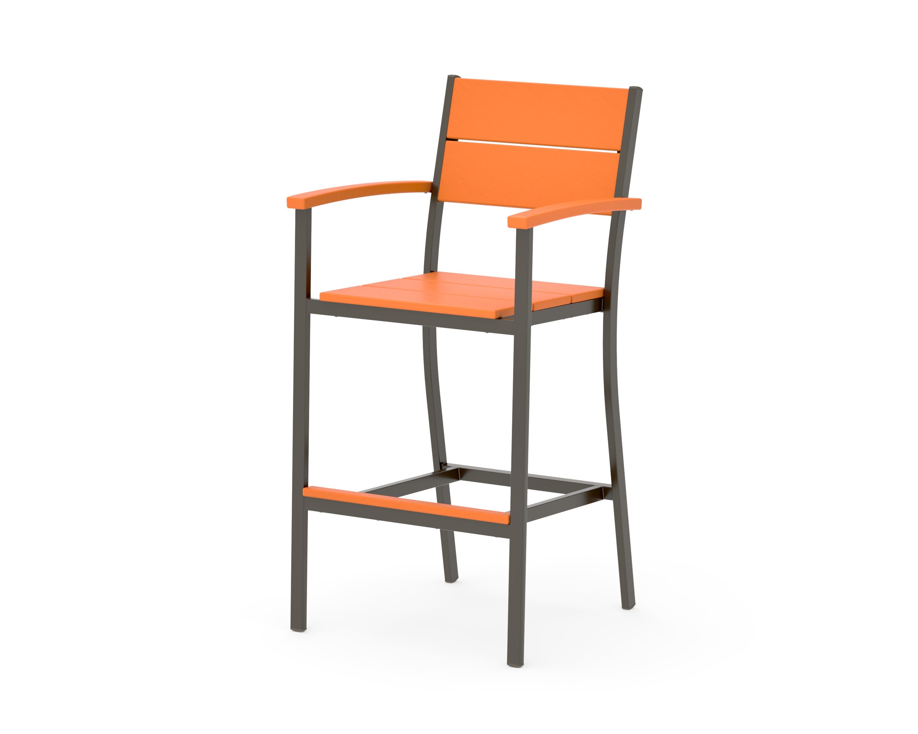 Main Street Bar Arm Chair in Bronze / Tangerine