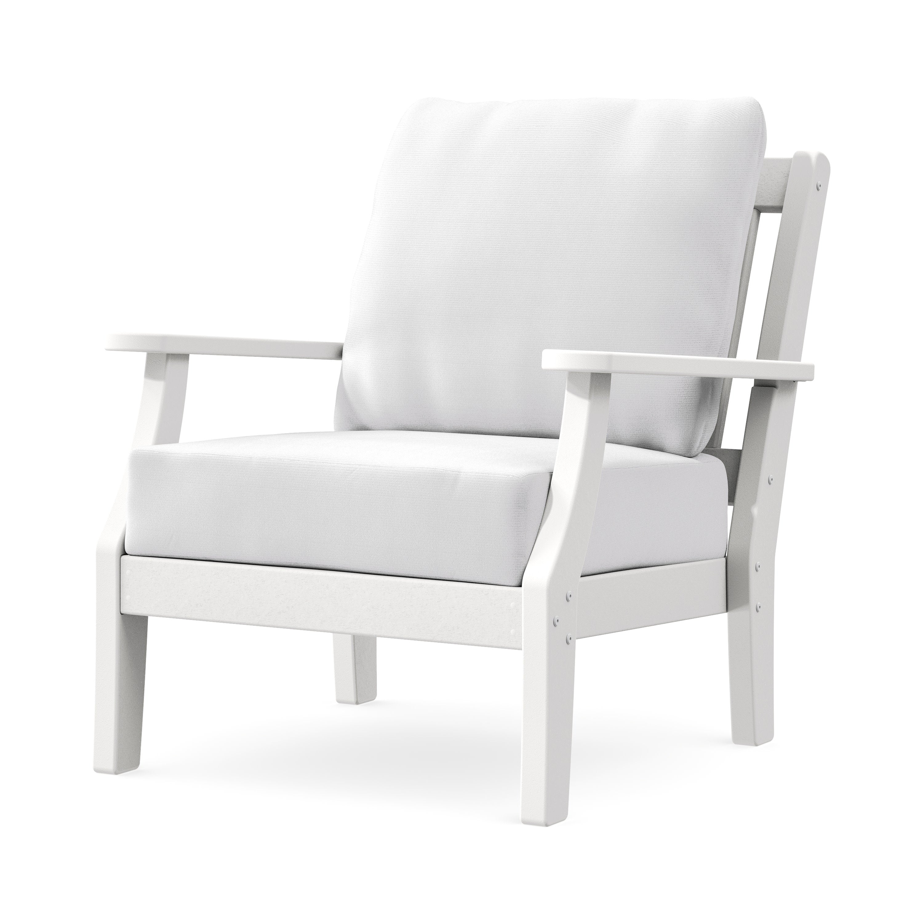 Chinoiserie Deep Seating Chair in White / Natural