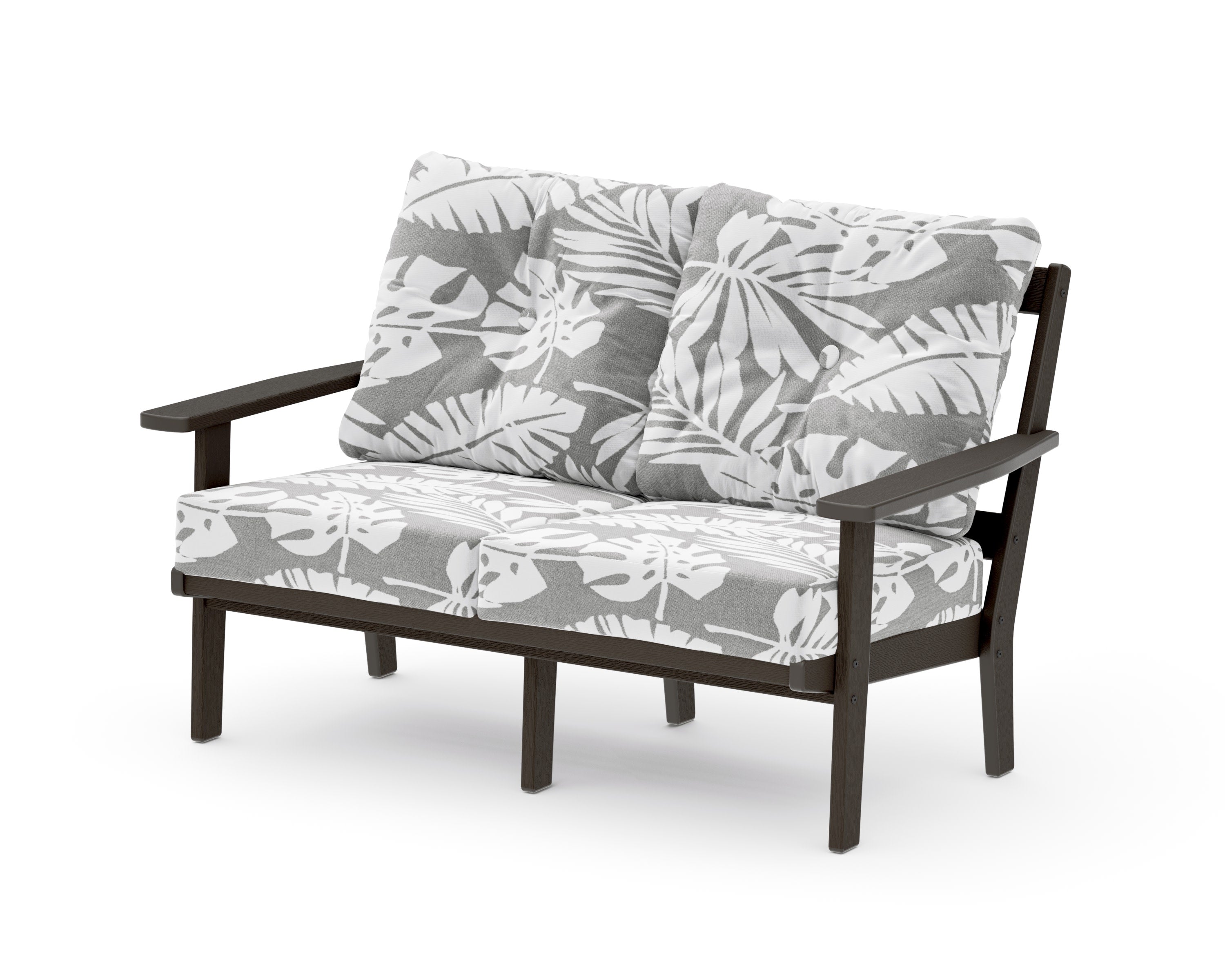 Oxford Deep SeatingLoveseat in Vintage Coffee / Leaf Grey Mist