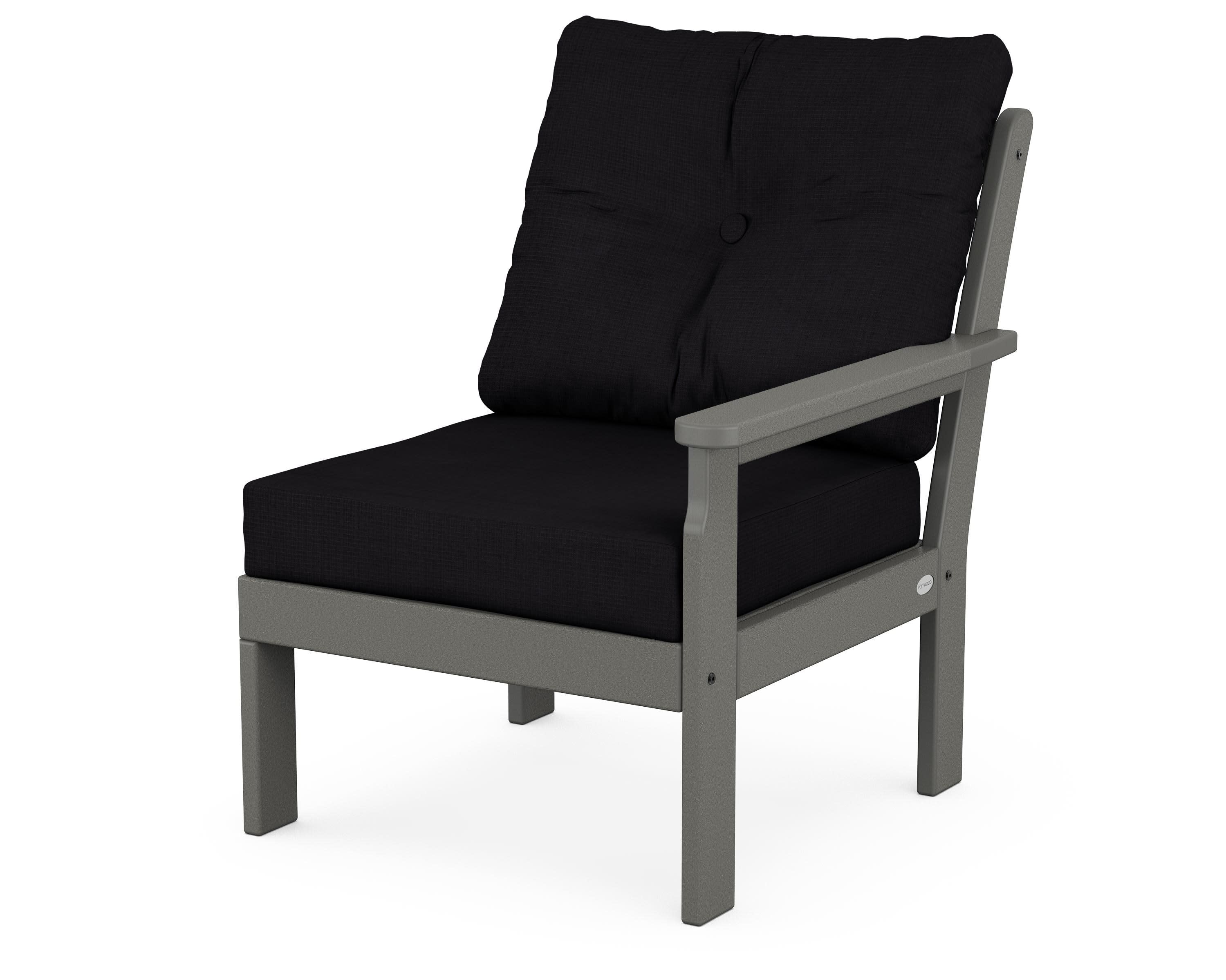 Vineyard Modular Right Arm Chair in Slate Grey / Midnight Linen