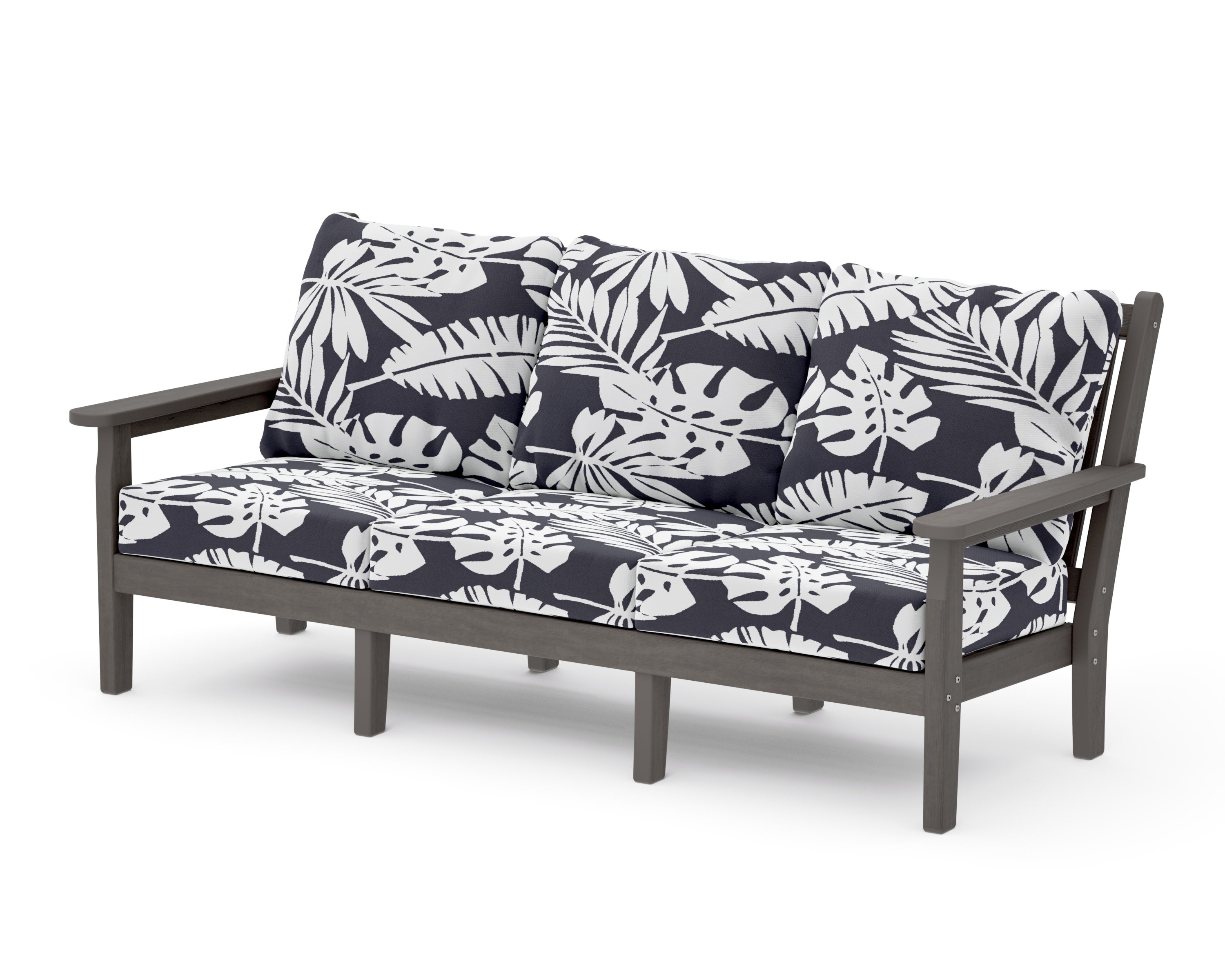 Chippendale Deep Seating Sofa in Driftwood / Leaf Navy